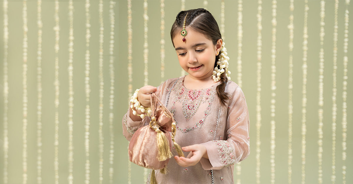 3 Piece Embroidered Zari Net Suit