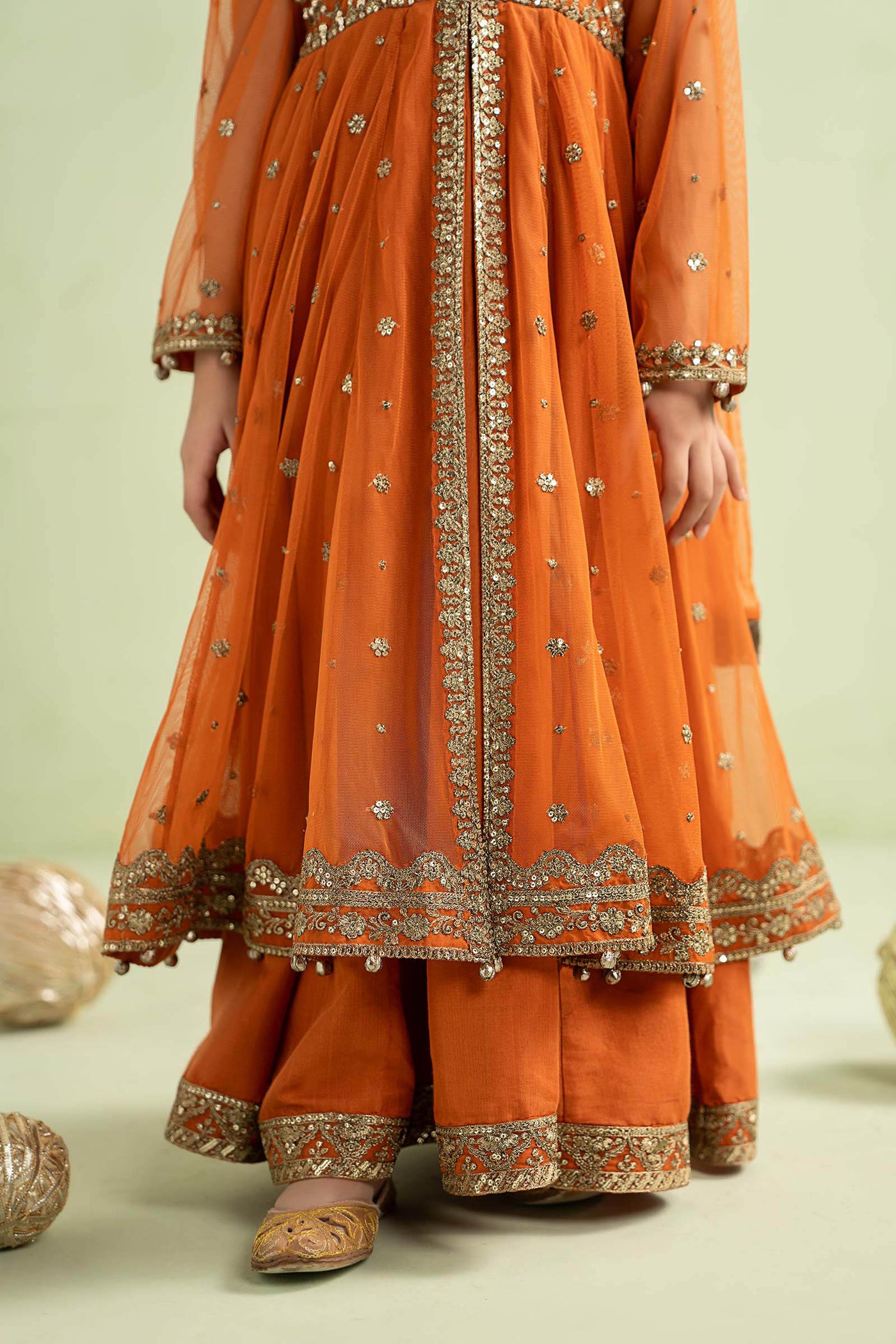 3 Piece Embroidered Net Suit