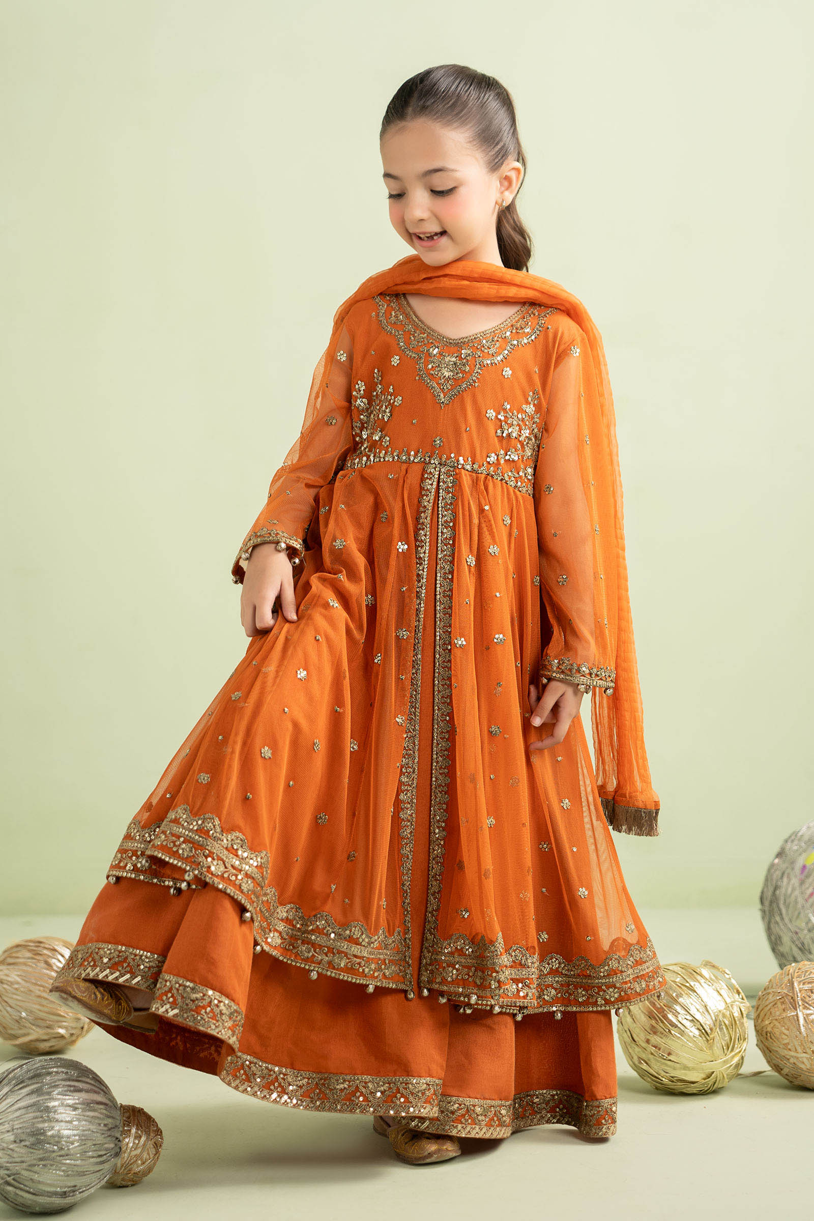 3 Piece Embroidered Net Suit