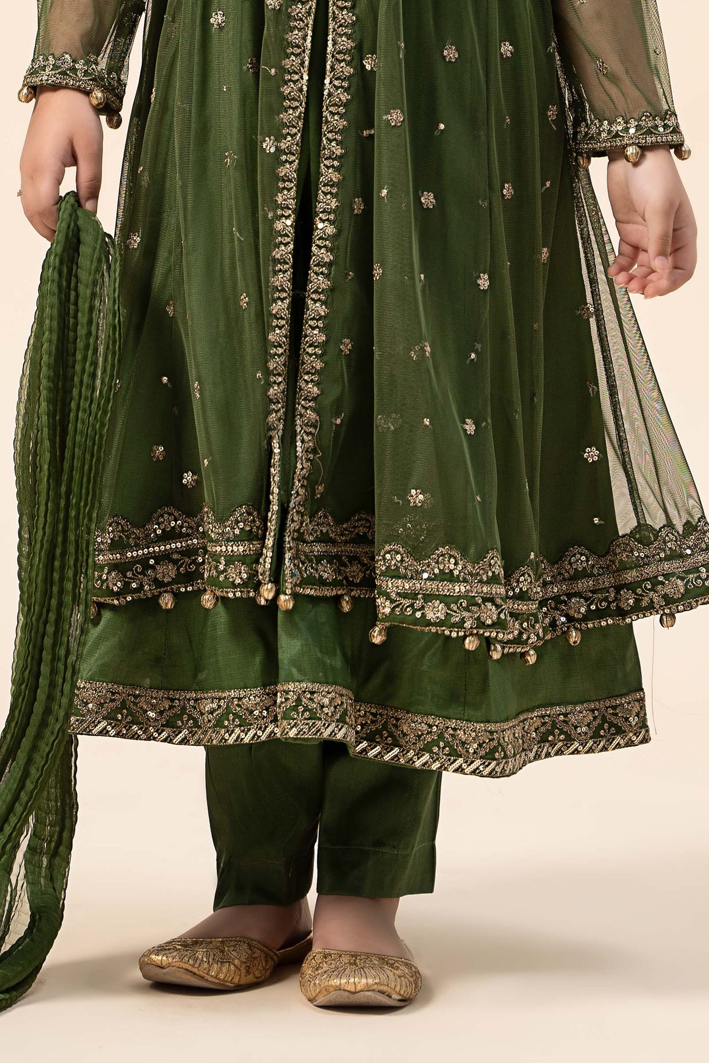 3 Piece Embroidered Net Suit