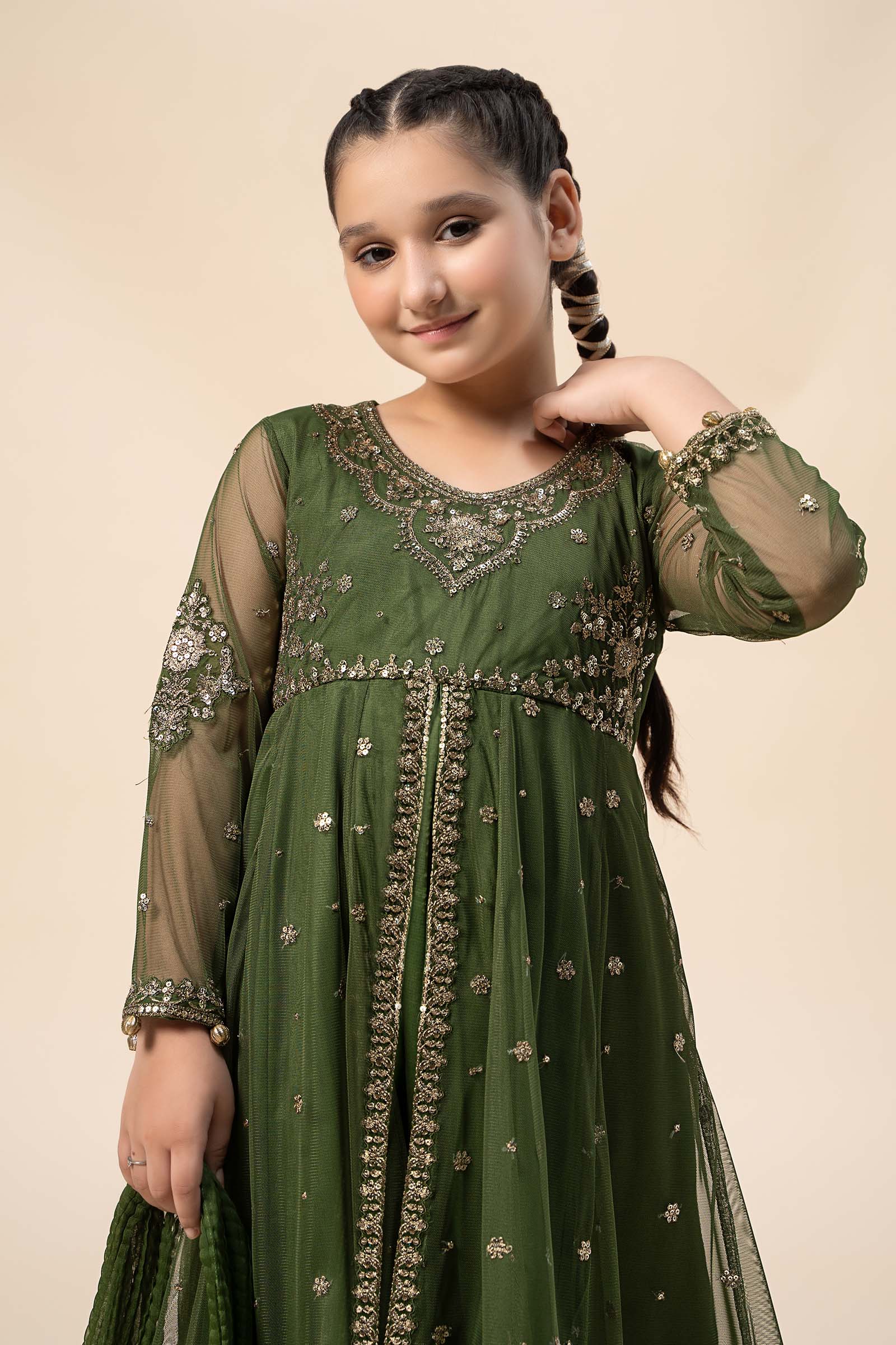 3 Piece Embroidered Net Suit