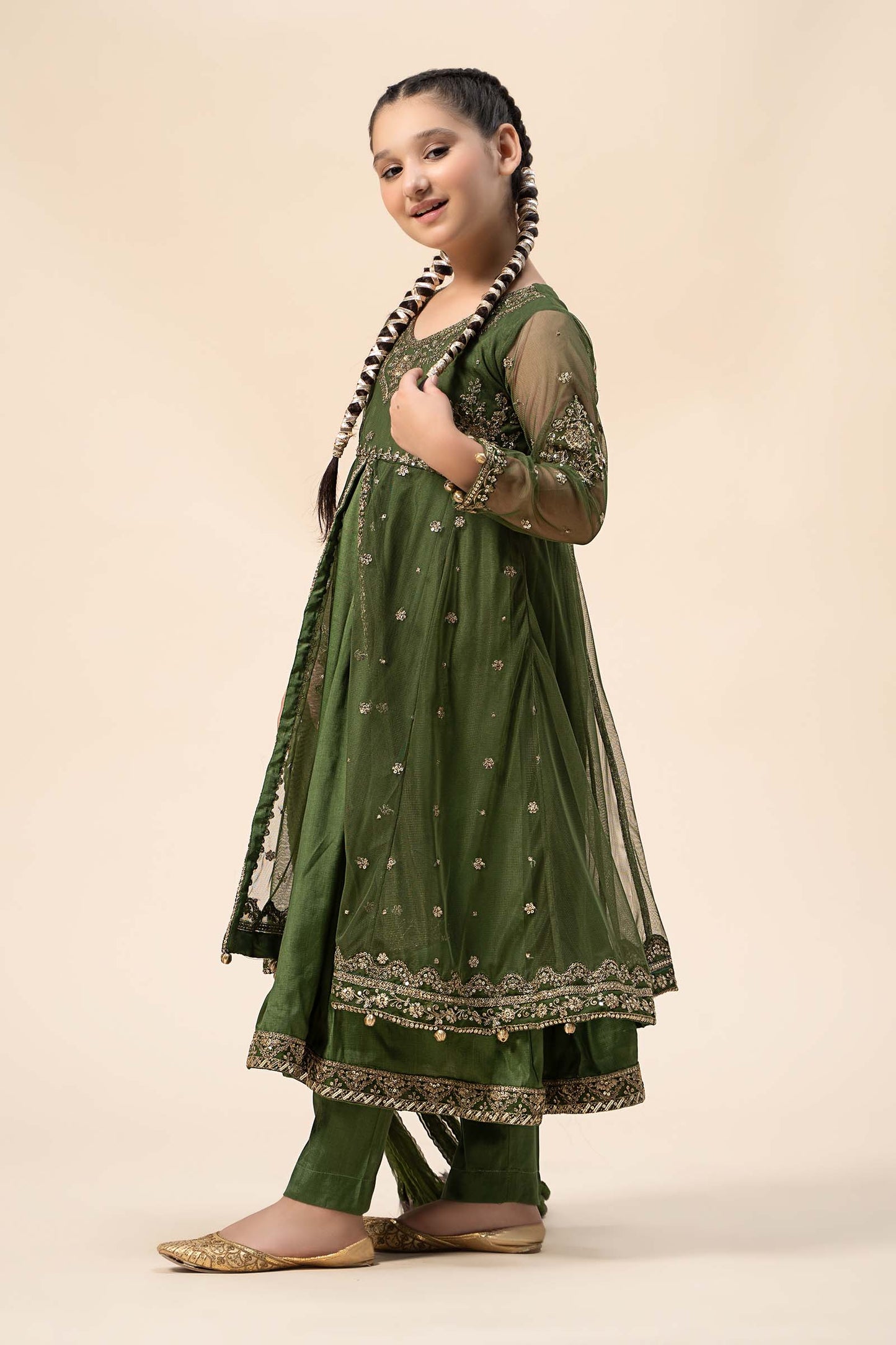 3 Piece Embroidered Net Suit