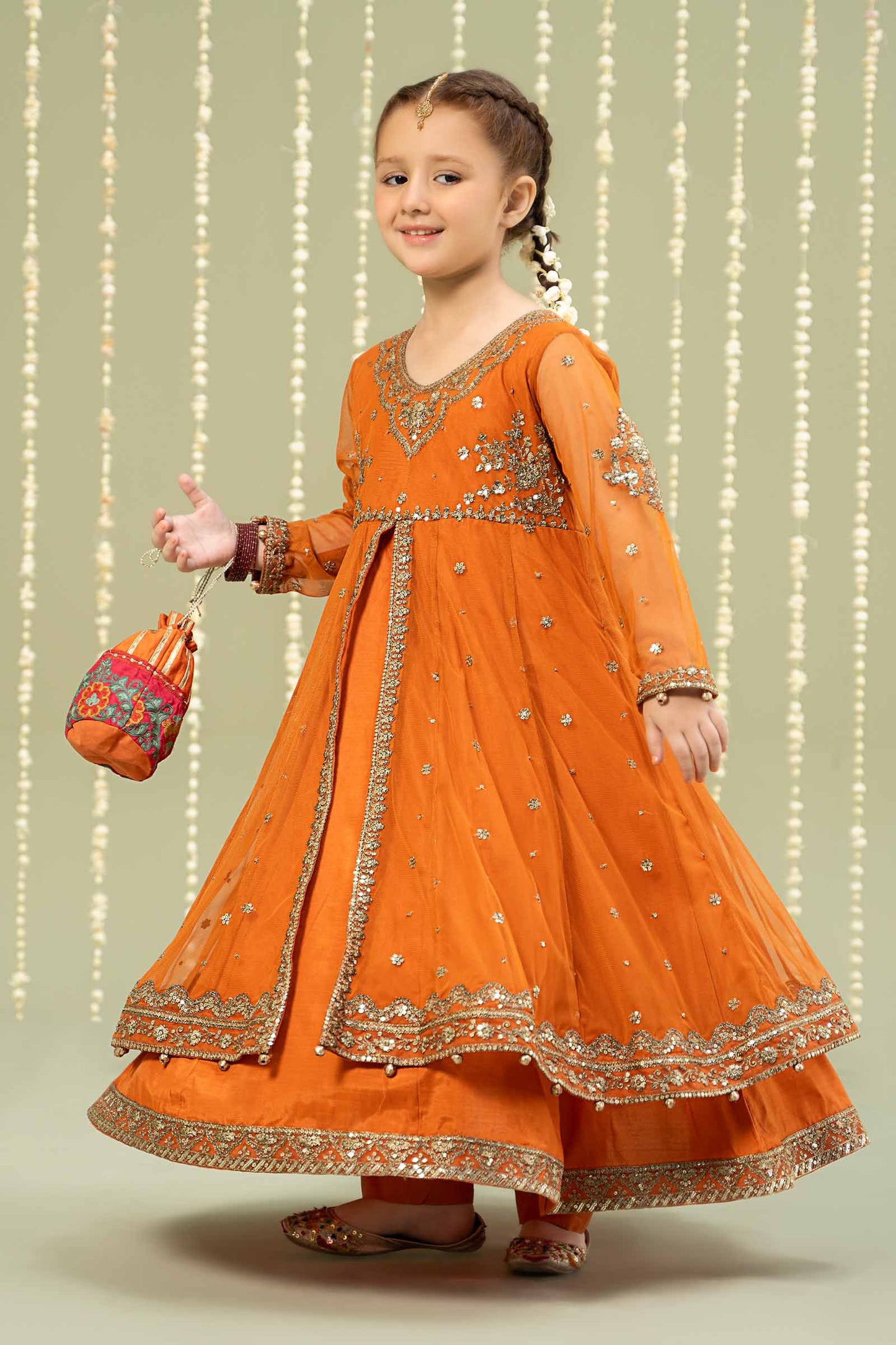 3 Piece Embroidered Net Suit