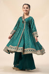 3 Piece Embroidered Raw Silk Suit