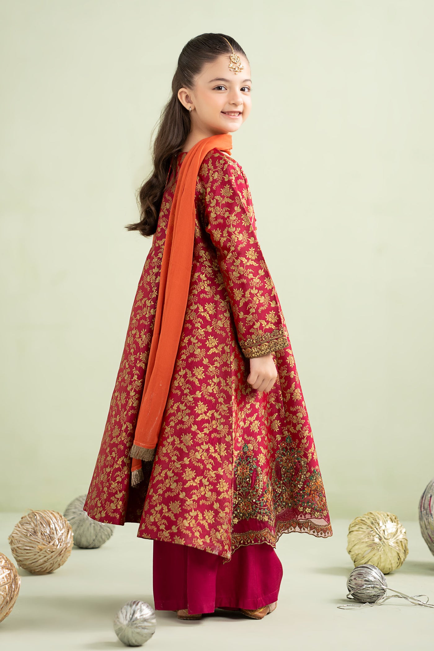 3 Piece Embroidered Jamawar Suit