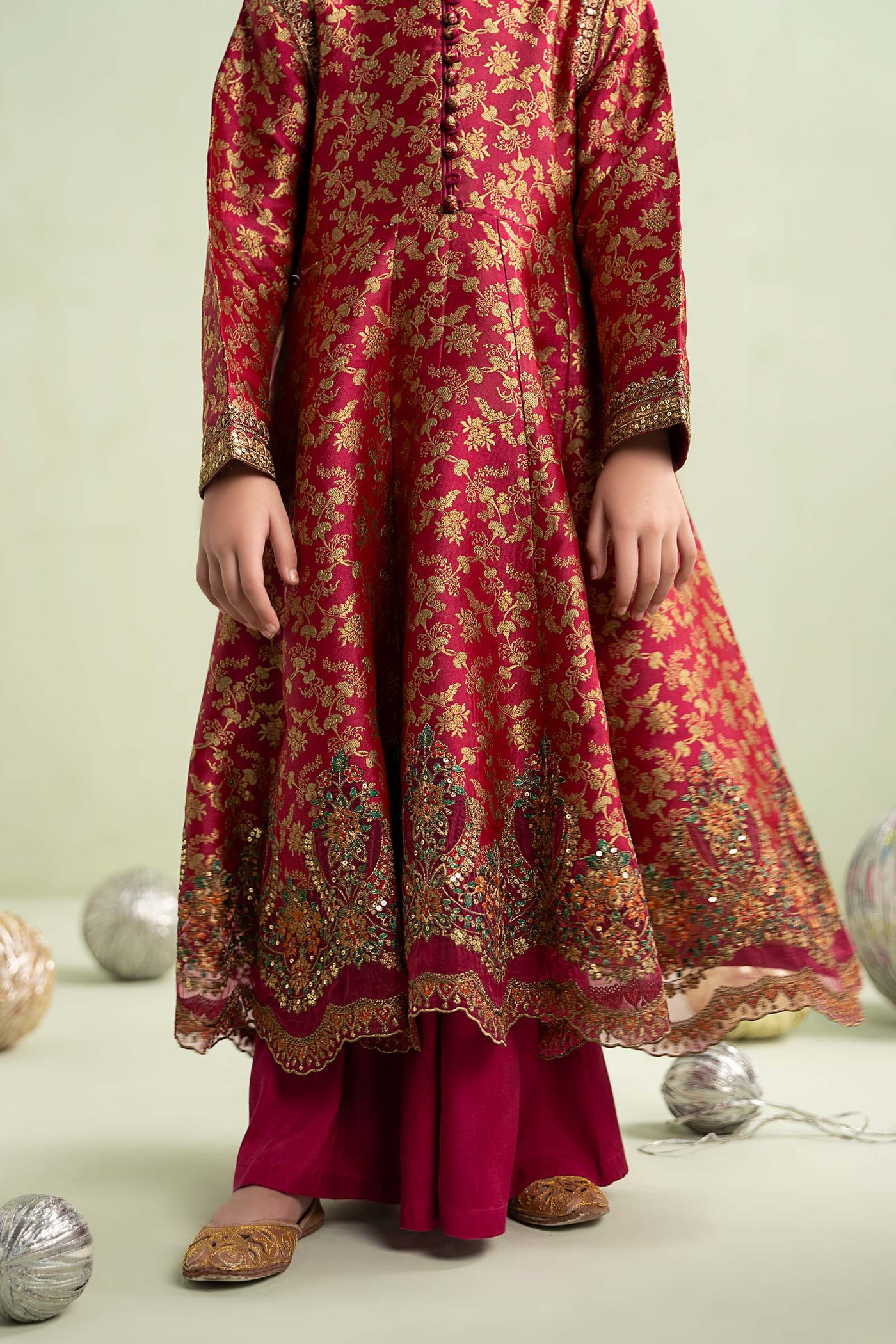 3 Piece Embroidered Jamawar Suit