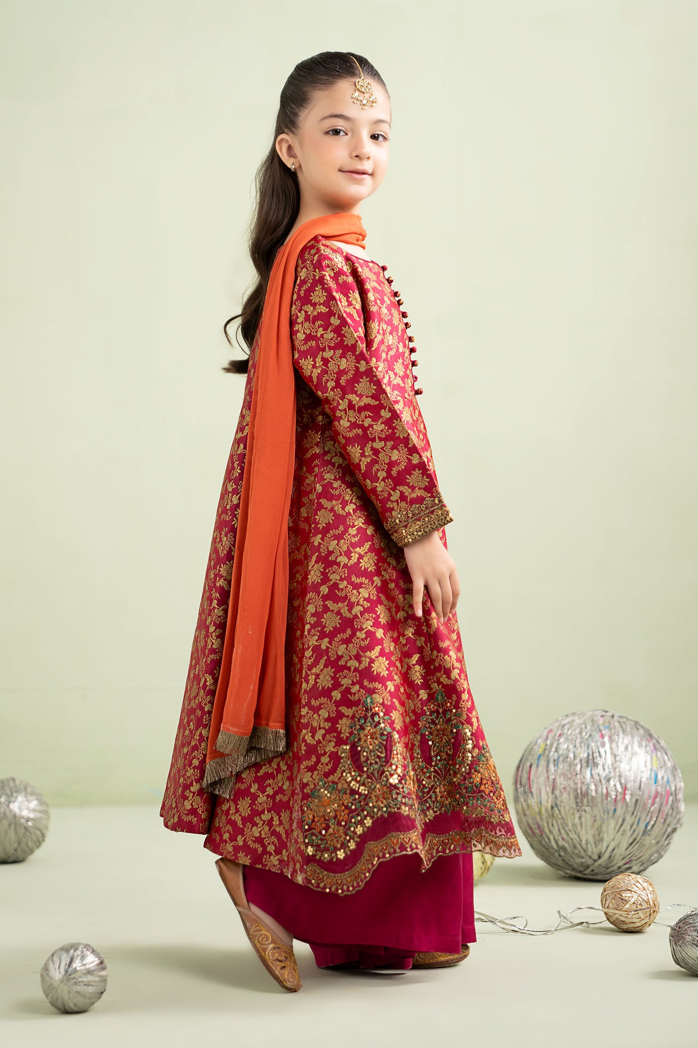 3 Piece Embroidered Jamawar Suit