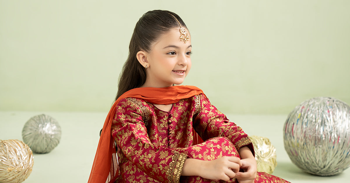3 Piece Embroidered Jamawar Suit