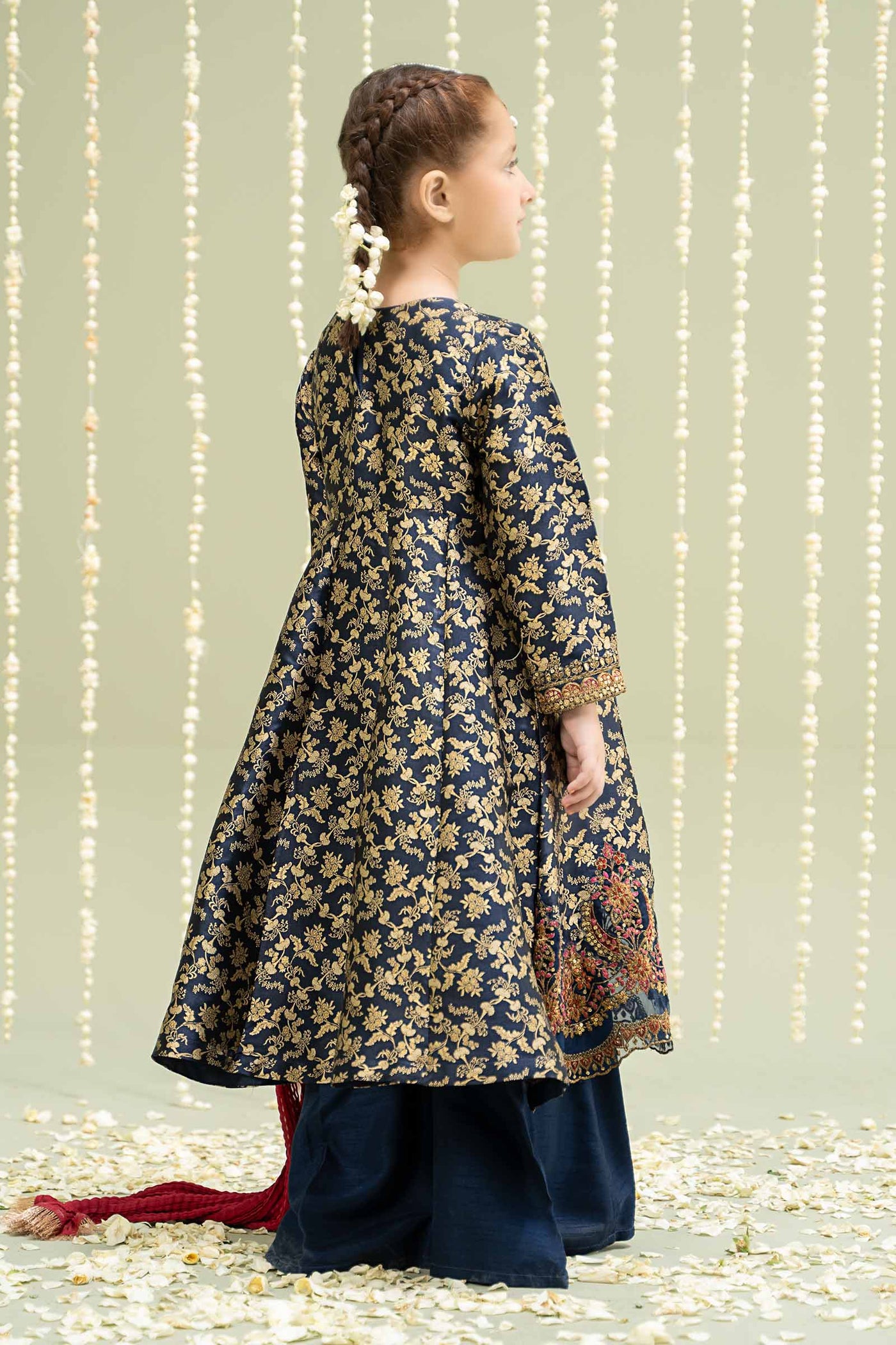 3 Piece Embroidered Jamawar Suit | MKS-W24-30