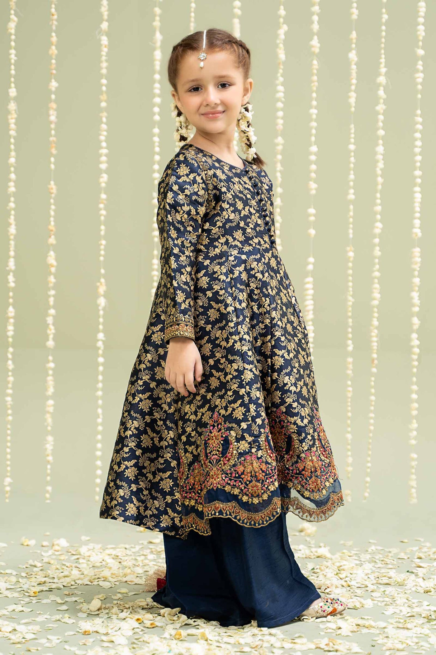 3 Piece Embroidered Jamawar Suit | MKS-W24-30