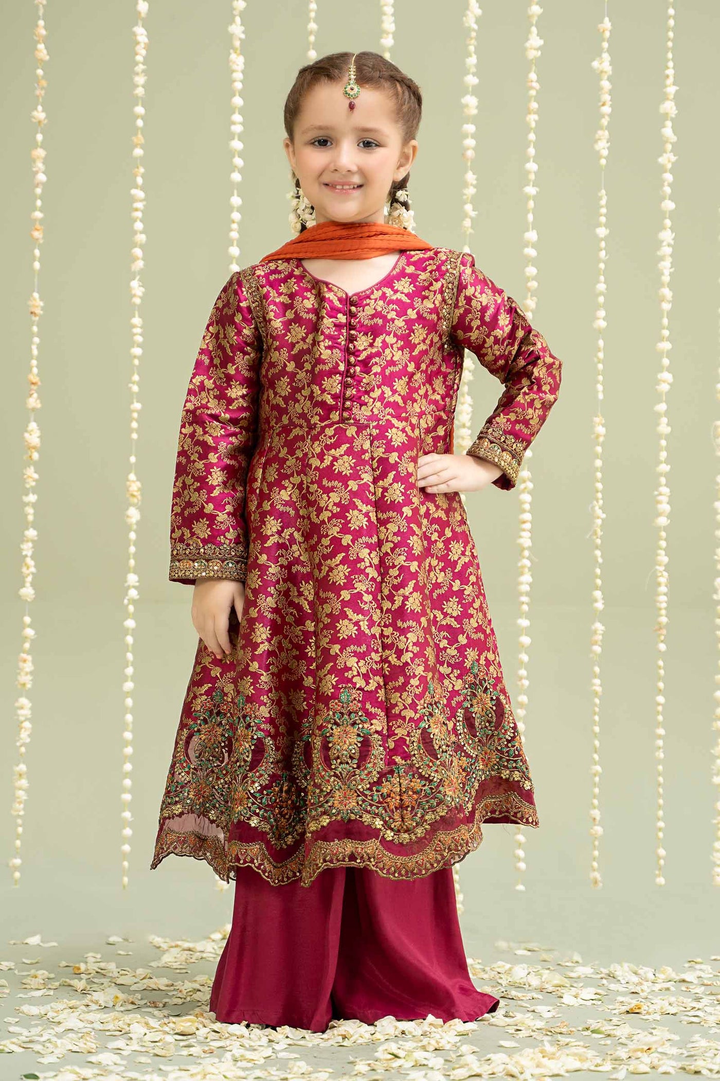 3 Piece Embroidered Jamawar Suit