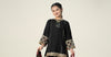 3 Piece Embroidered Raw Silk Suit
