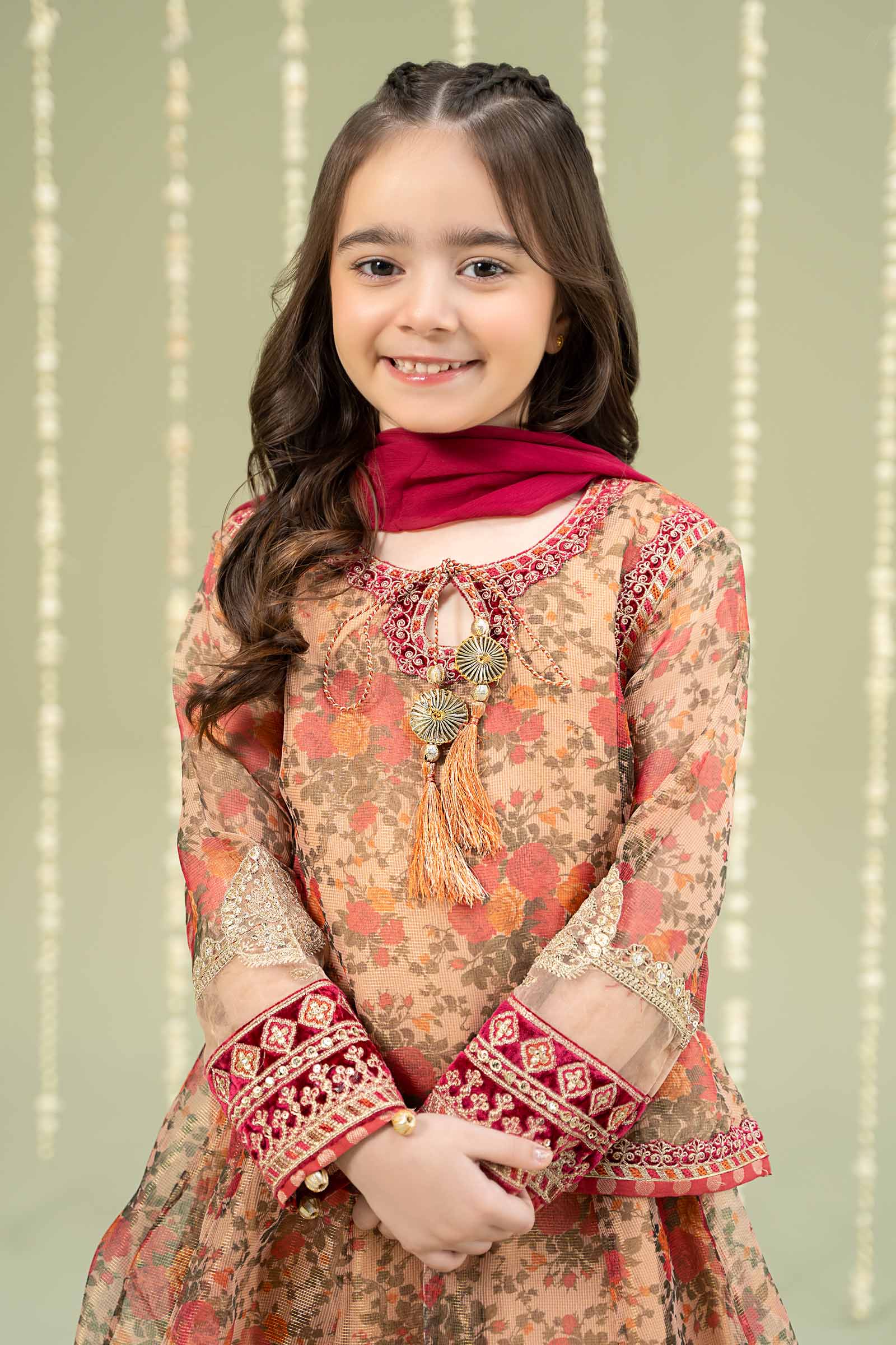 3 Piece Embroidered Cotton Maoori Net Suit