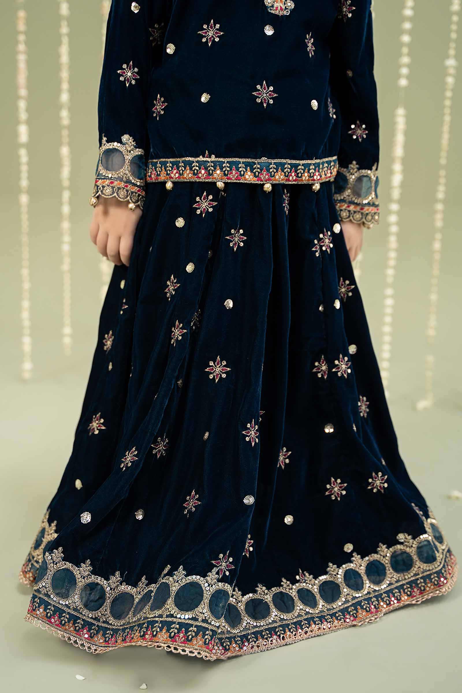 3 Piece Embroidered Velvet Suit