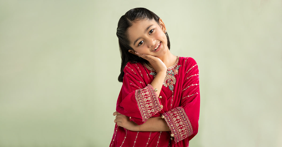 2 Piece Embroidered Velvet Suit