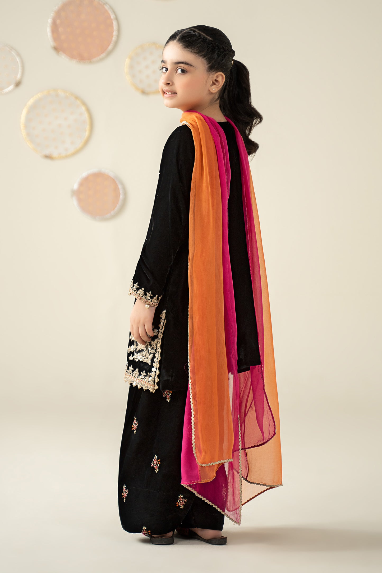 3 Piece Embroidered Velvet Suit