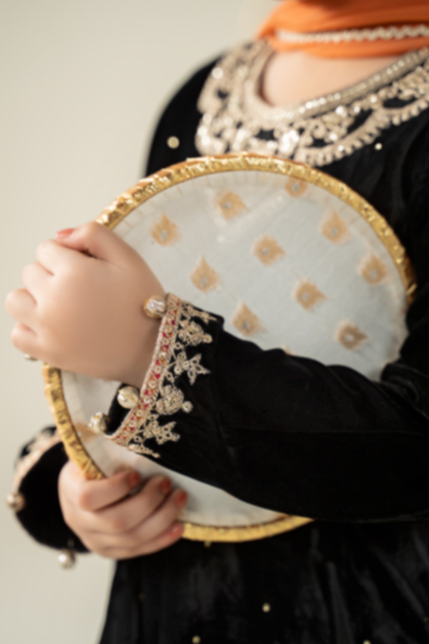 3 Piece Embroidered Velvet Suit