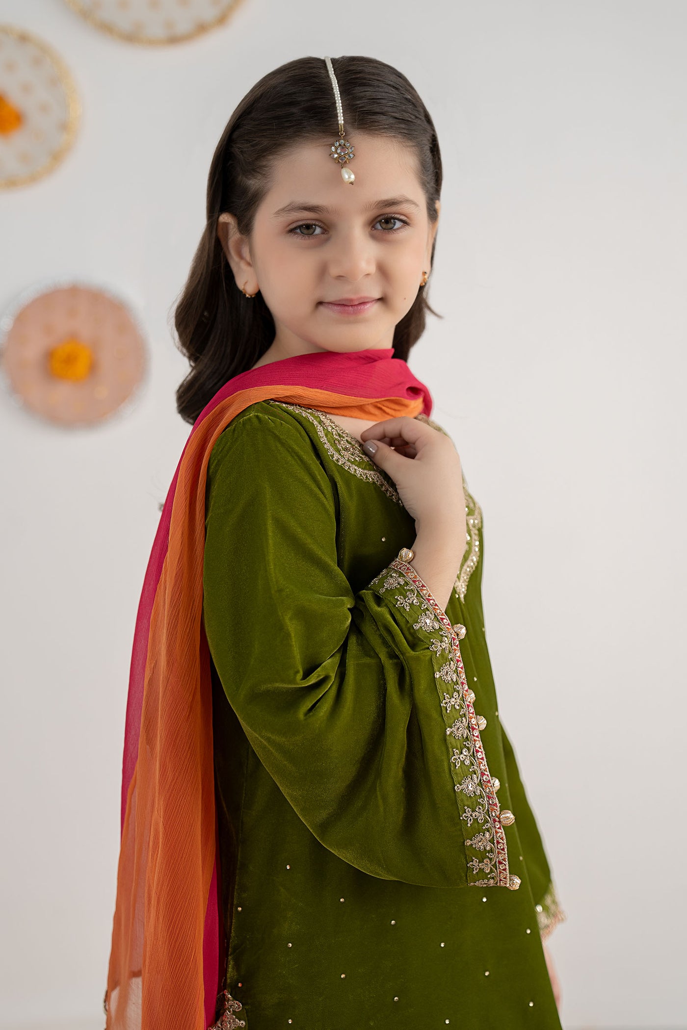 3 Piece Embroidered Velvet Suit