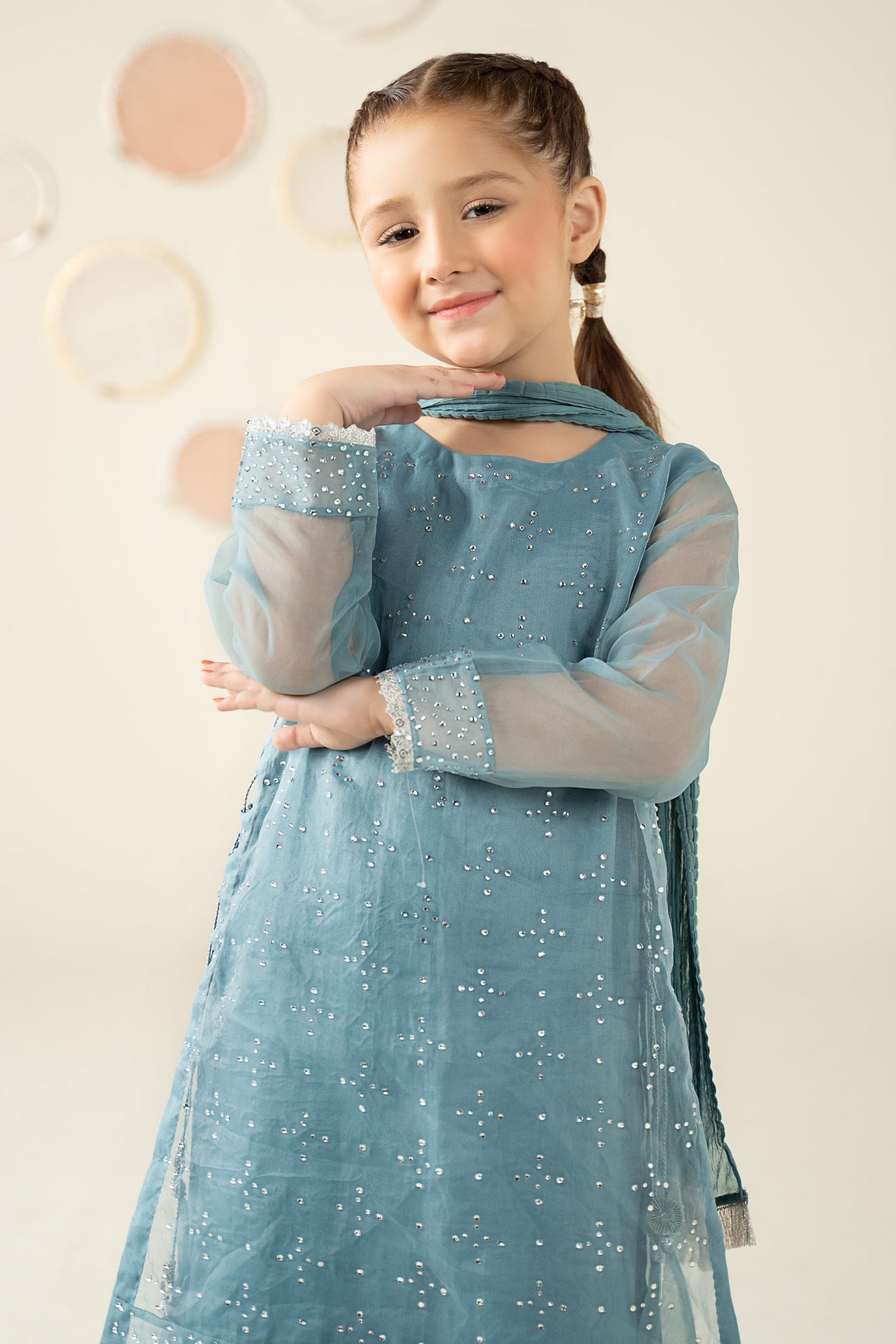 3 Piece Embellished Organza Suit