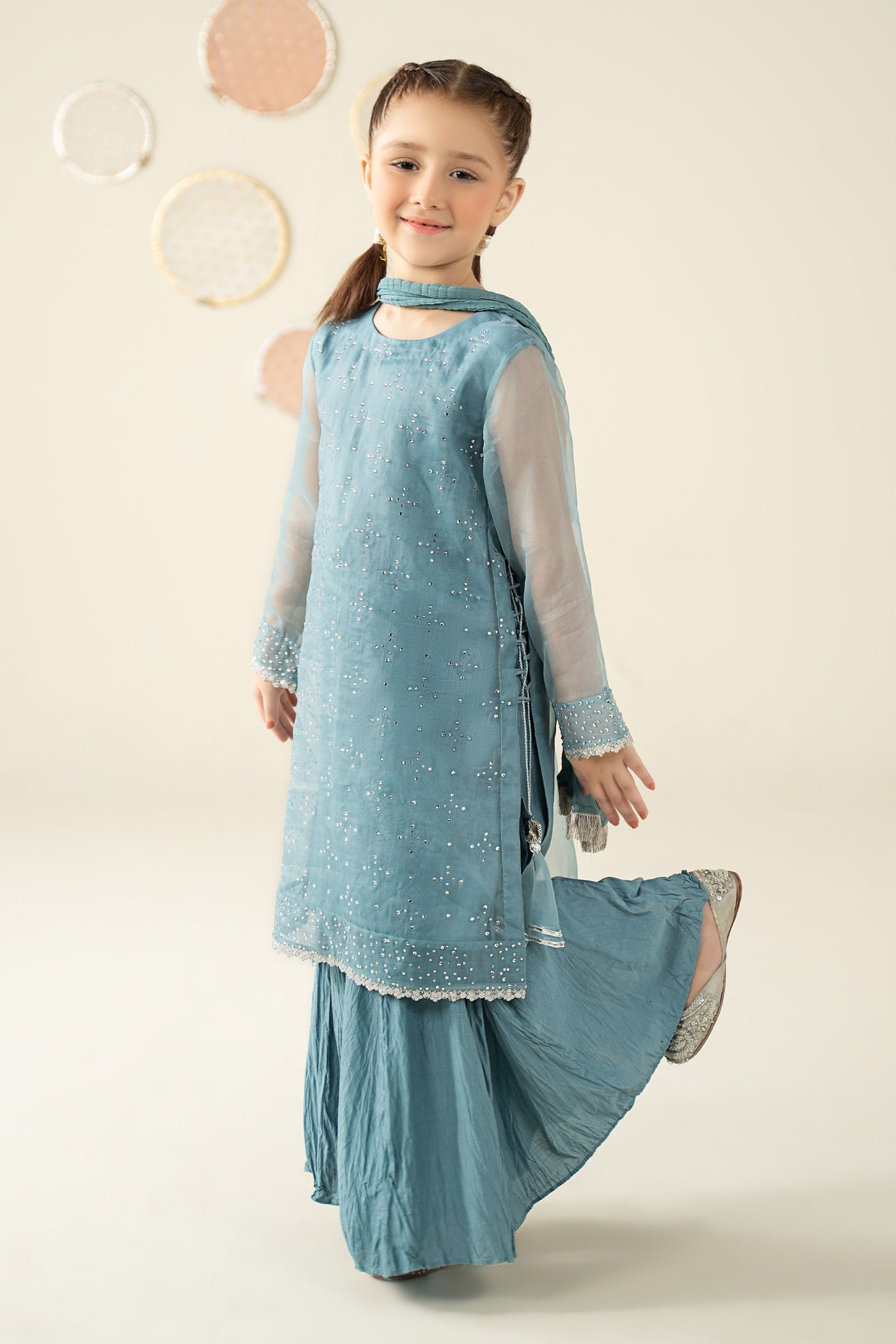 3 Piece Embellished Organza Suit