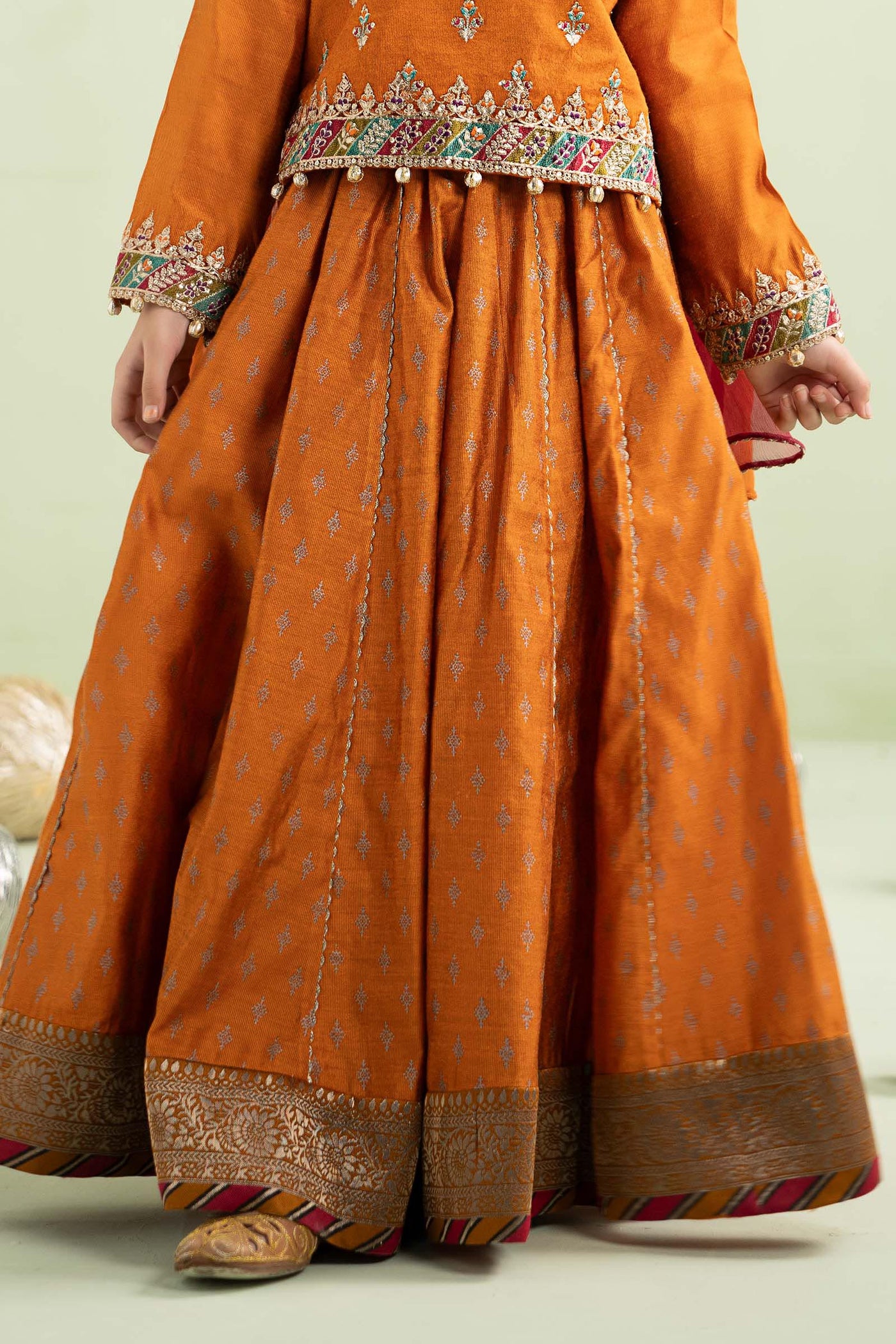 3 Piece Embroidered Silk Net Suit