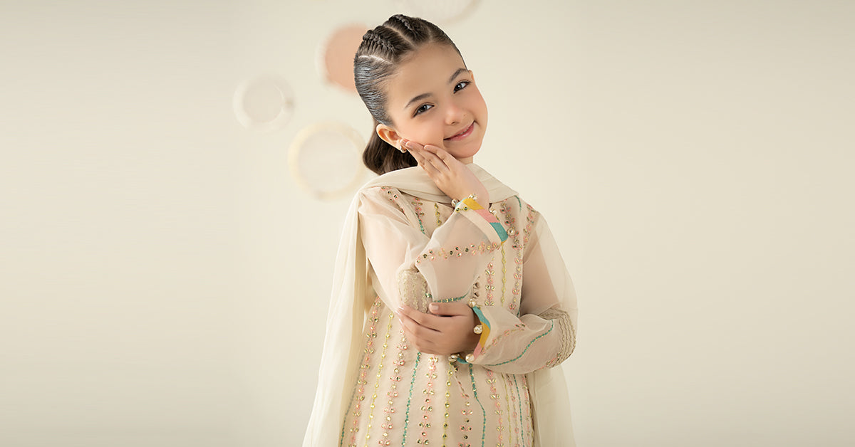 3 Piece Embroidered Organza Suit