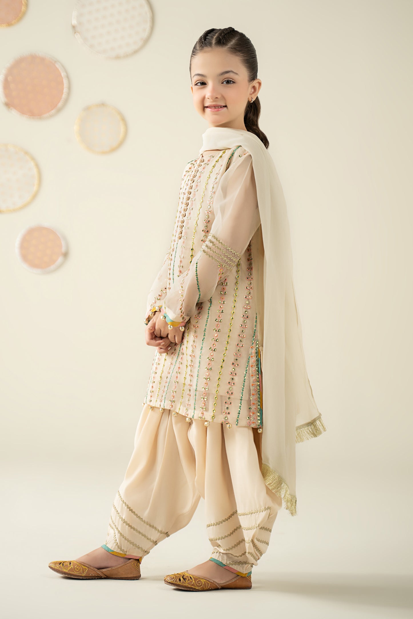 3 Piece Embroidered Organza Suit