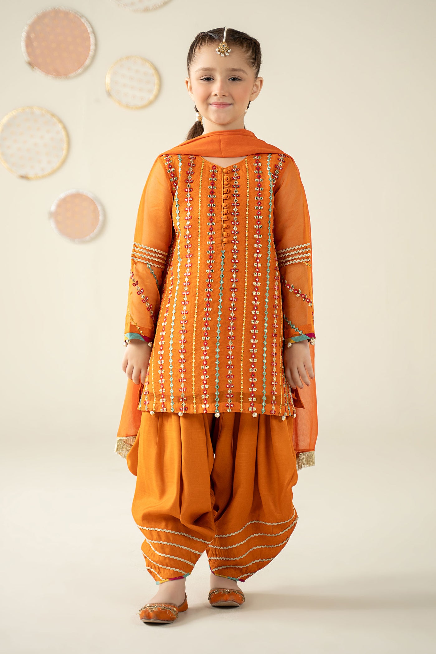 3 Piece Embroidered Organza Suit