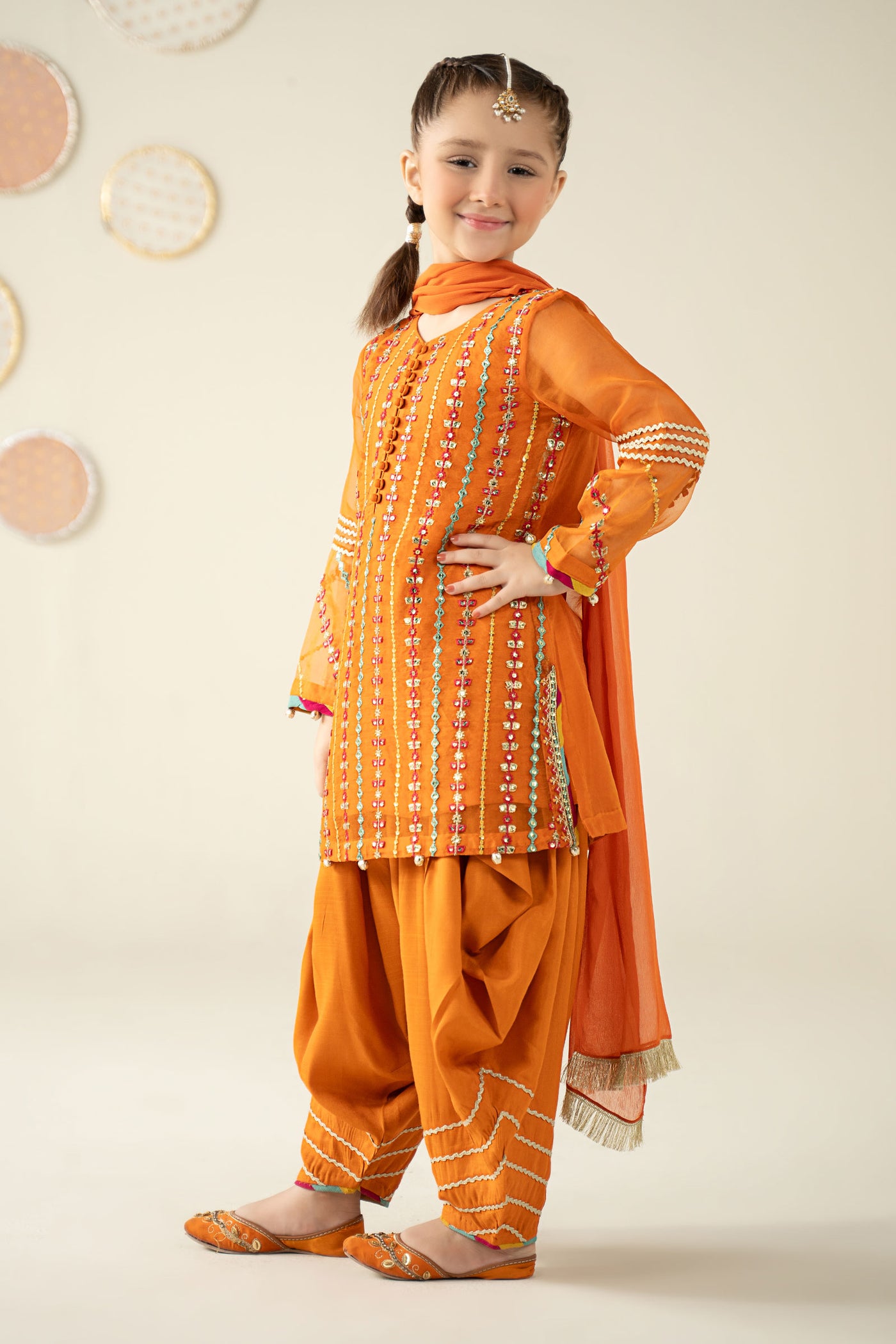 3 Piece Embroidered Organza Suit