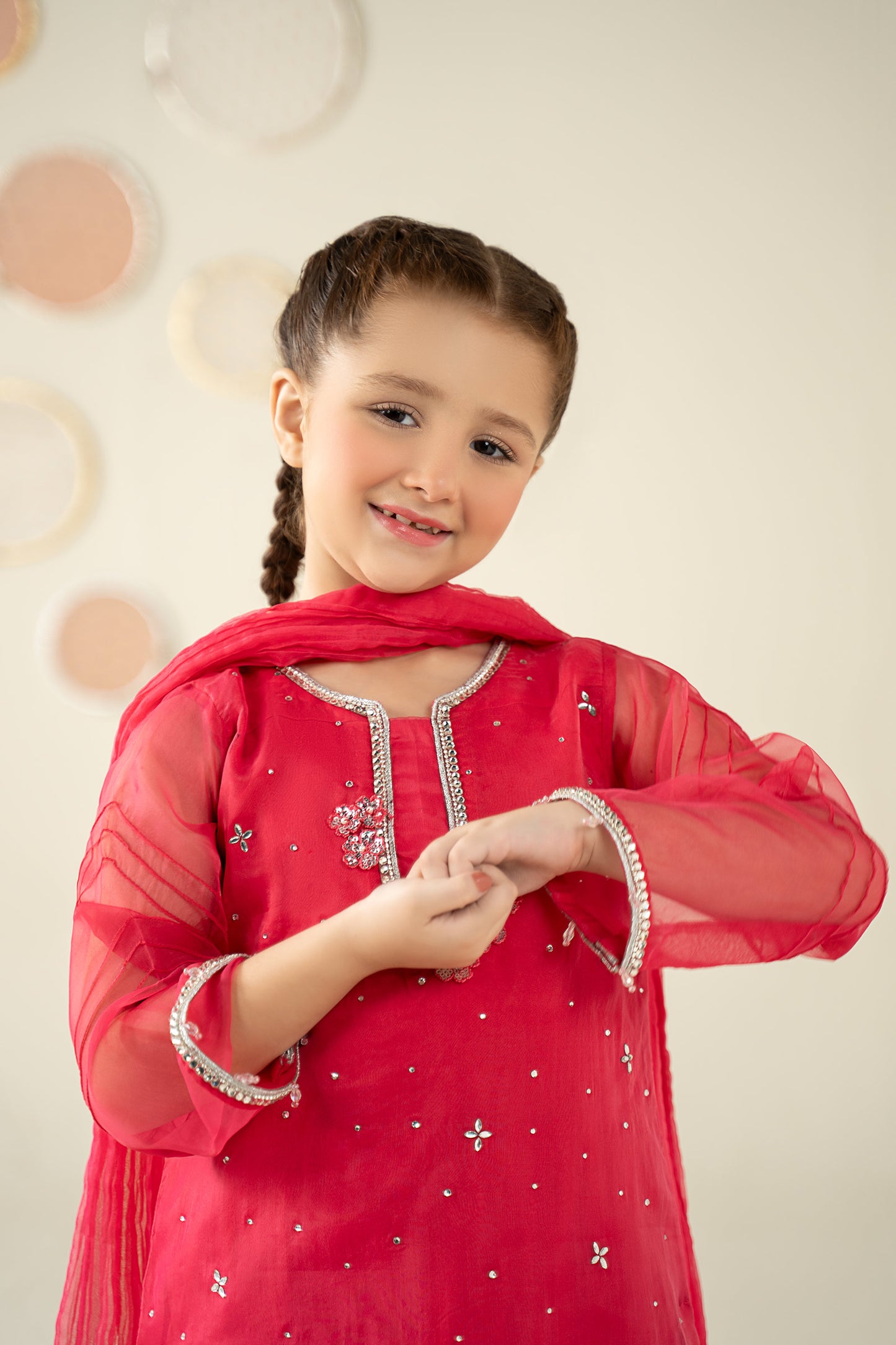 3 Piece Embellished Organza Suit