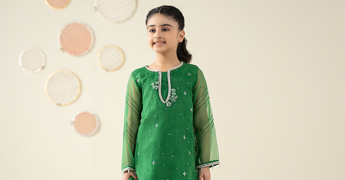 3 Piece Embellished Organza Suit