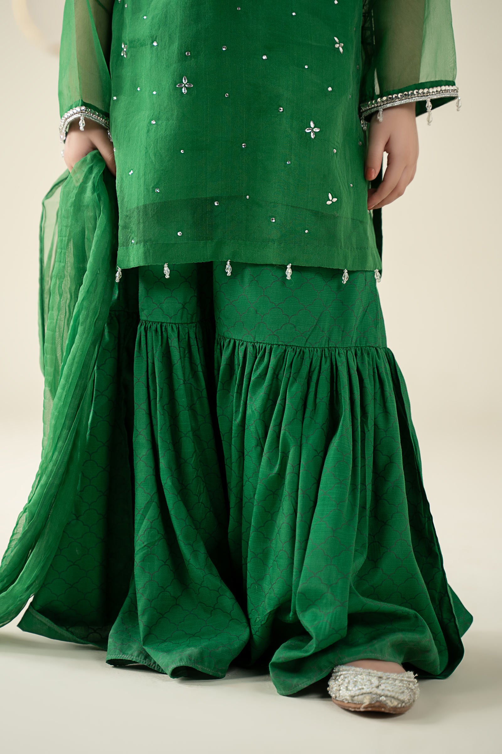 3 Piece Embellished Organza Suit