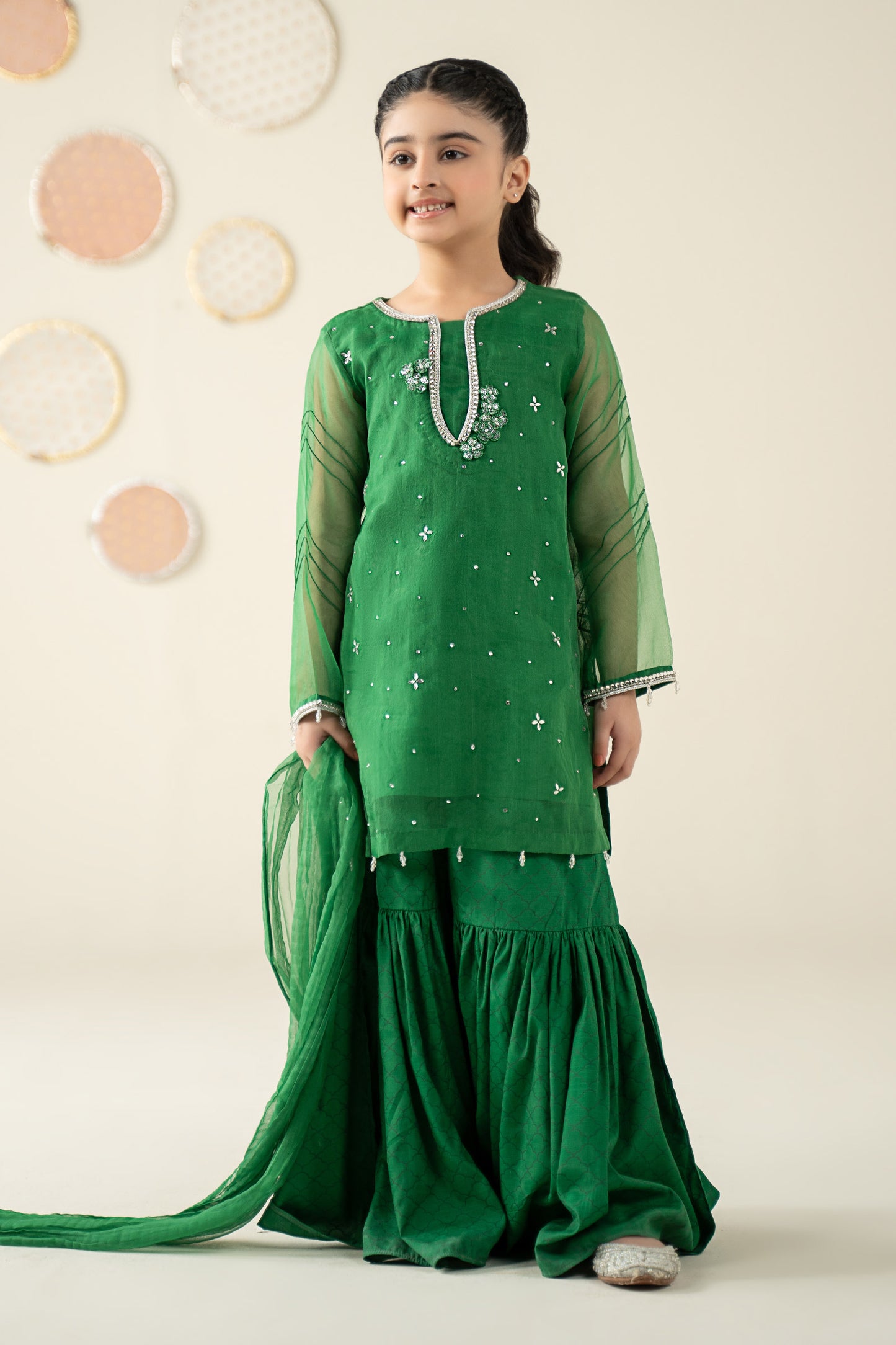 3 Piece Embellished Organza Suit