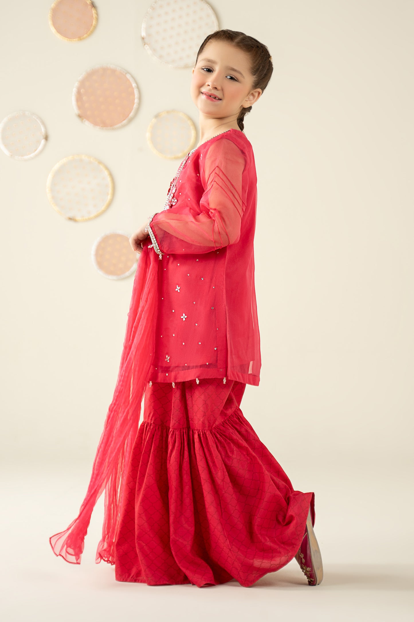 3 Piece Embellished Organza Suit