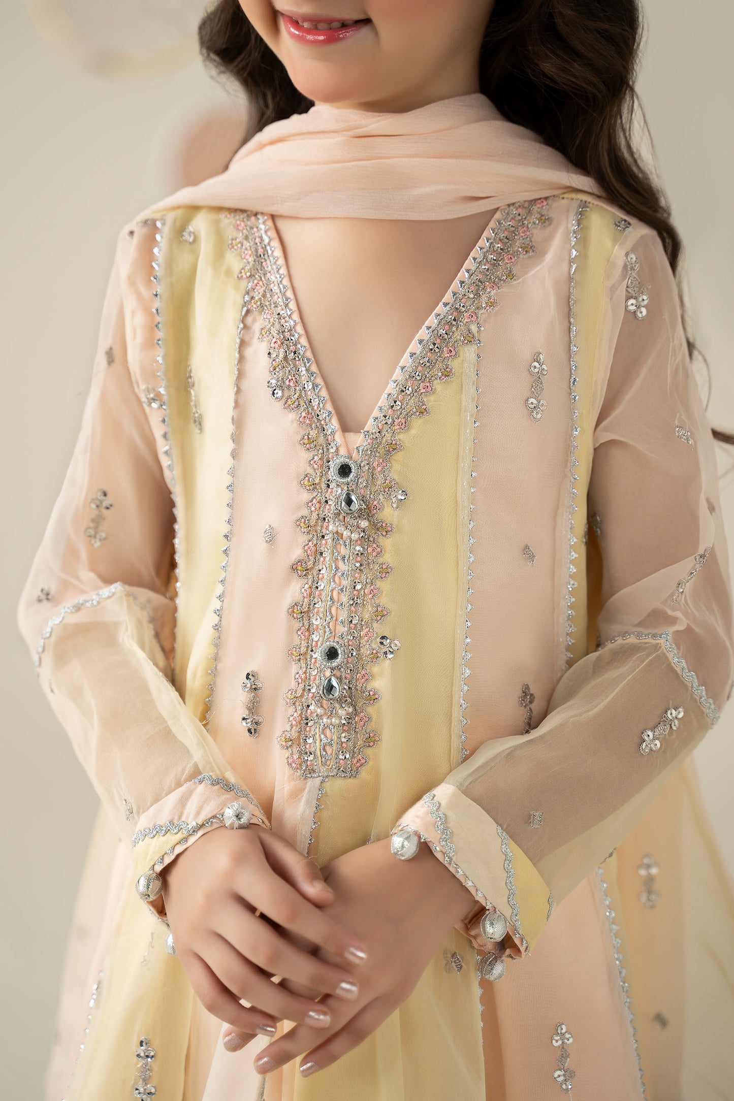 3 Piece Embroidered Organza Suit