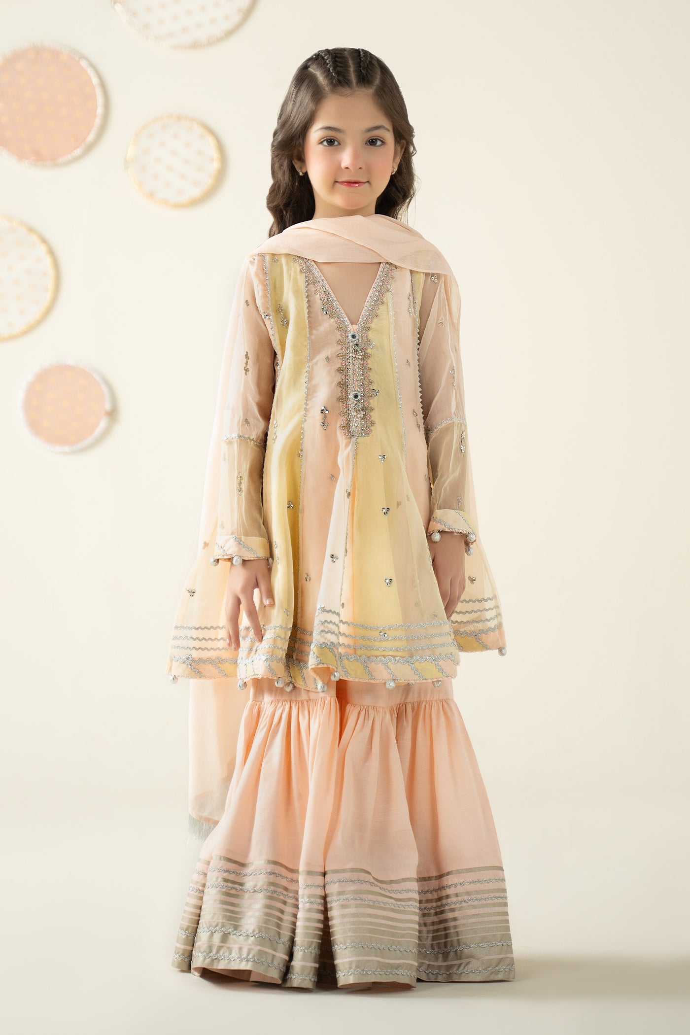 3 Piece Embroidered Organza Suit