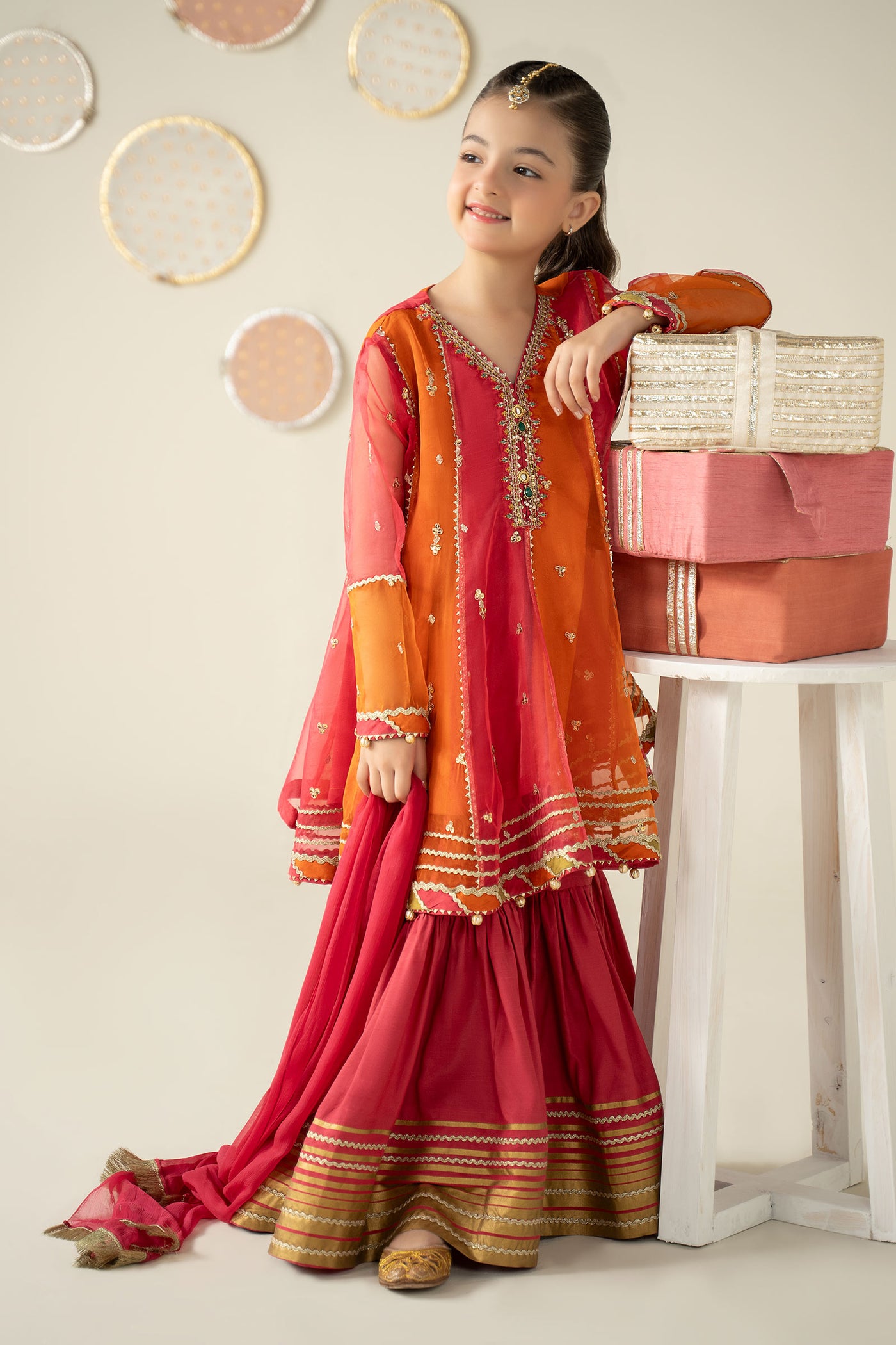 3 Piece Embroidered Organza Suit