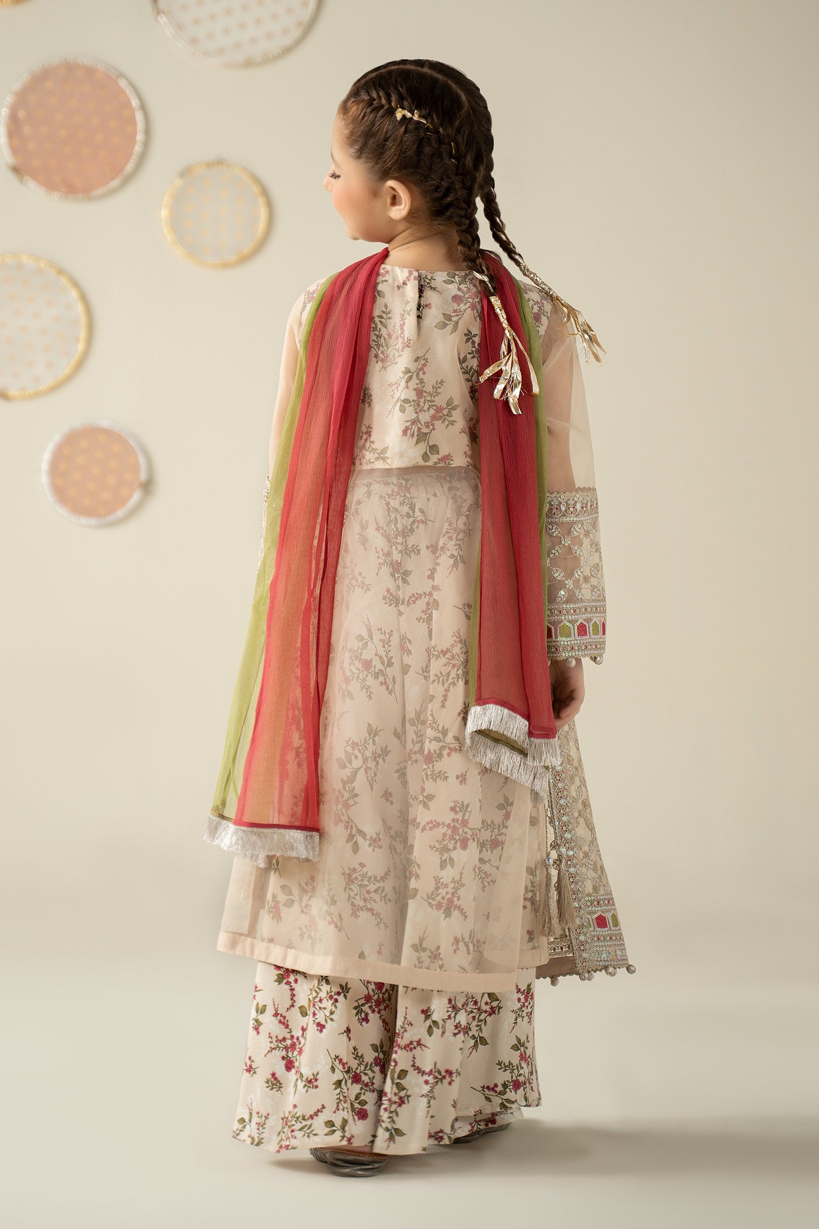 3 Piece Embroidered Organza Suit