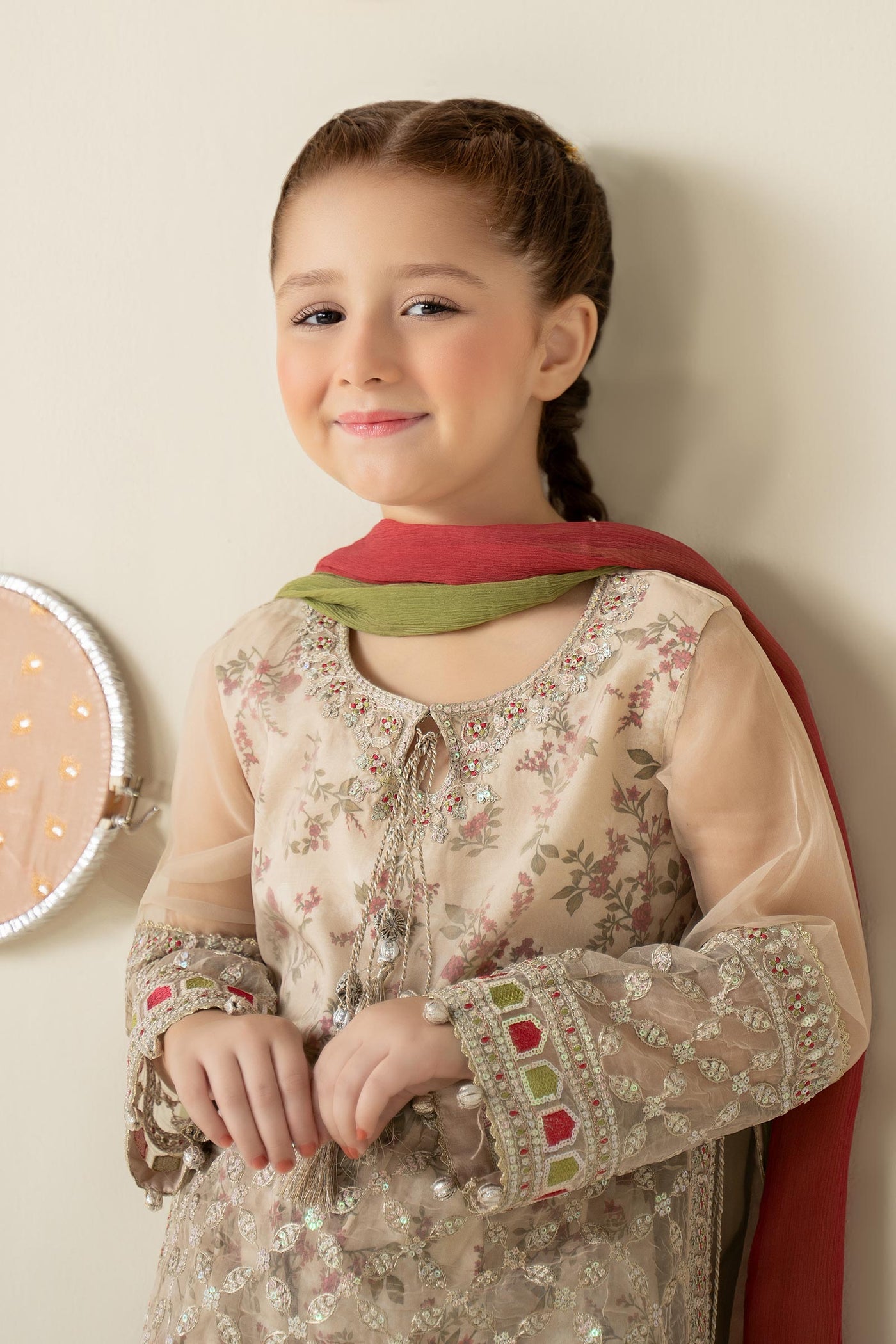 3 Piece Embroidered Organza Suit