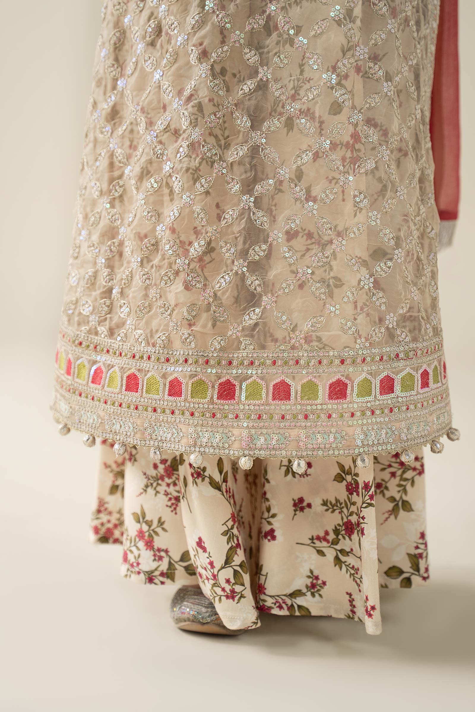 3 Piece Embroidered Organza Suit