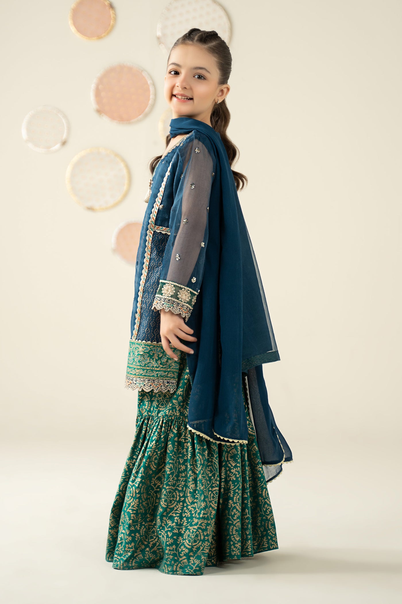 3 Piece Embroidered Organza Suit