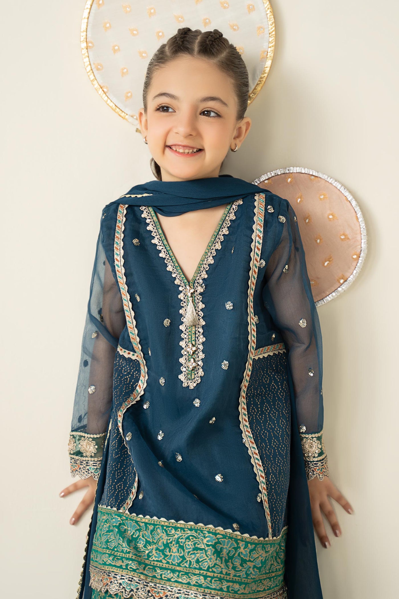 3 Piece Embroidered Organza Suit
