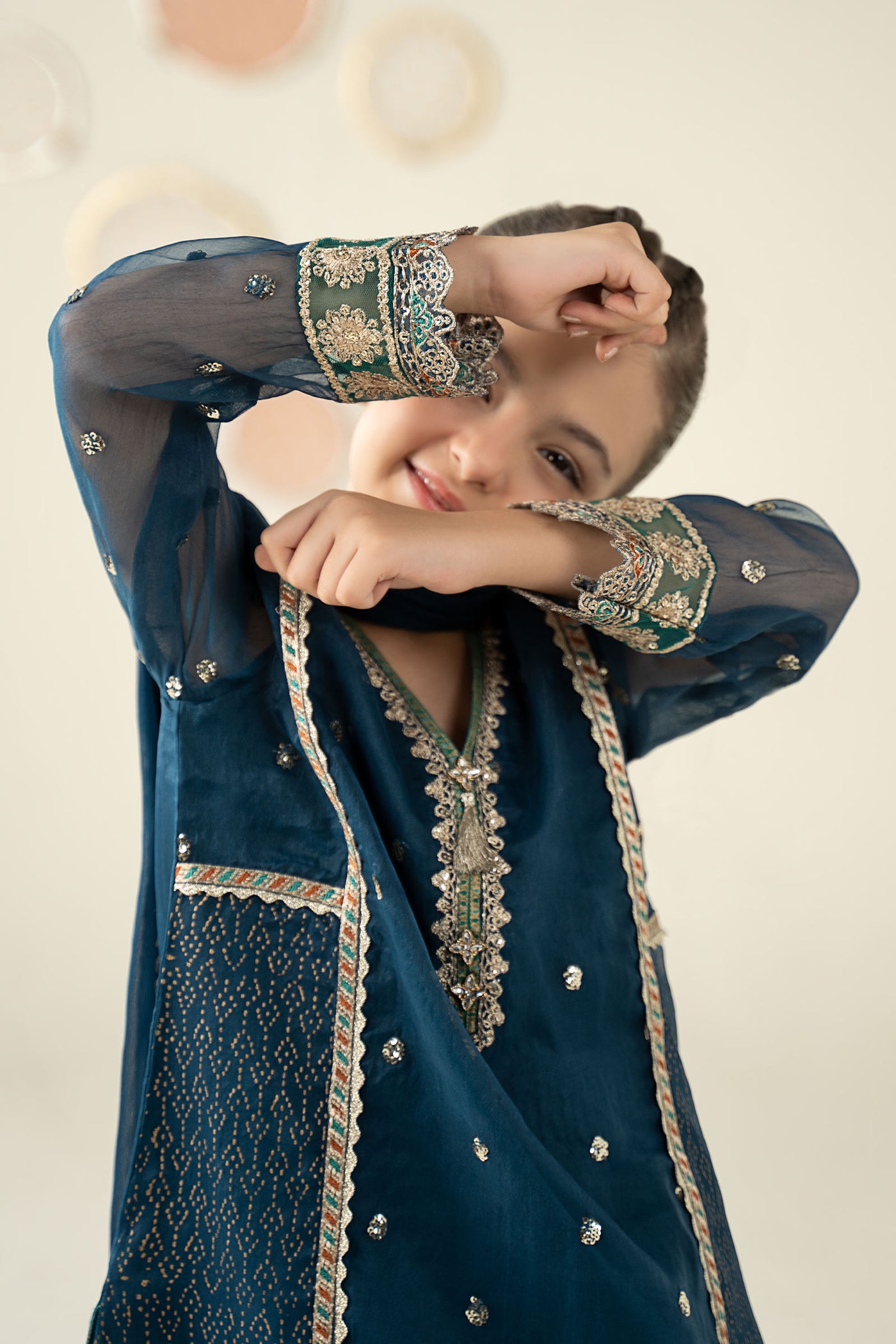 3 Piece Embroidered Organza Suit