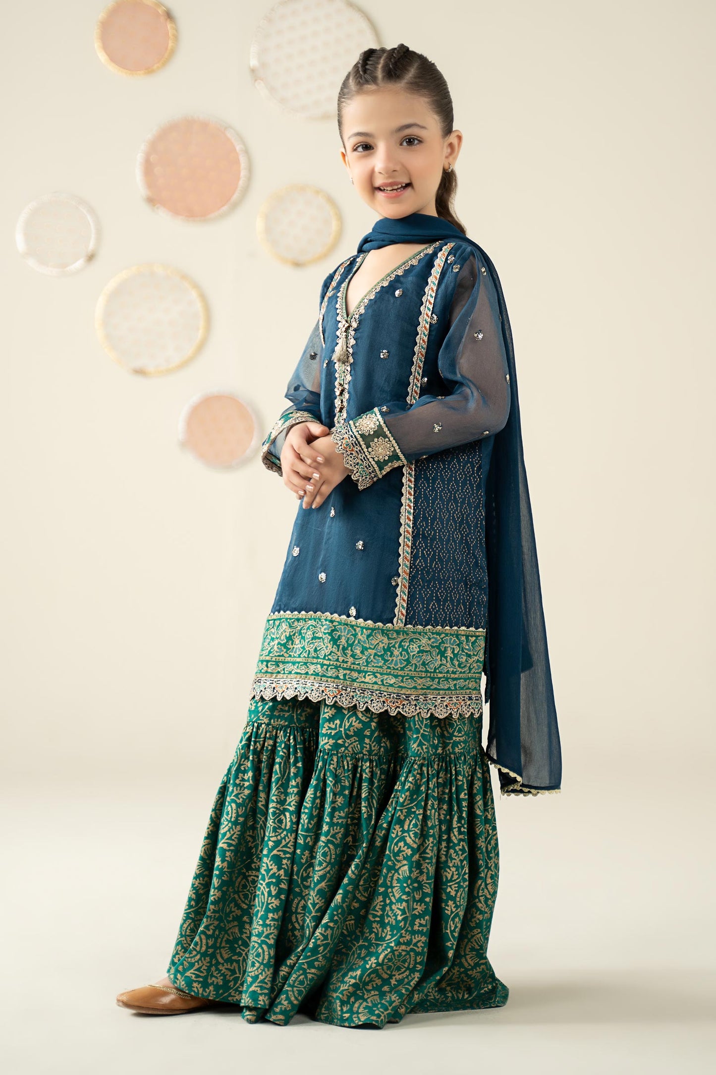 3 Piece Embroidered Organza Suit