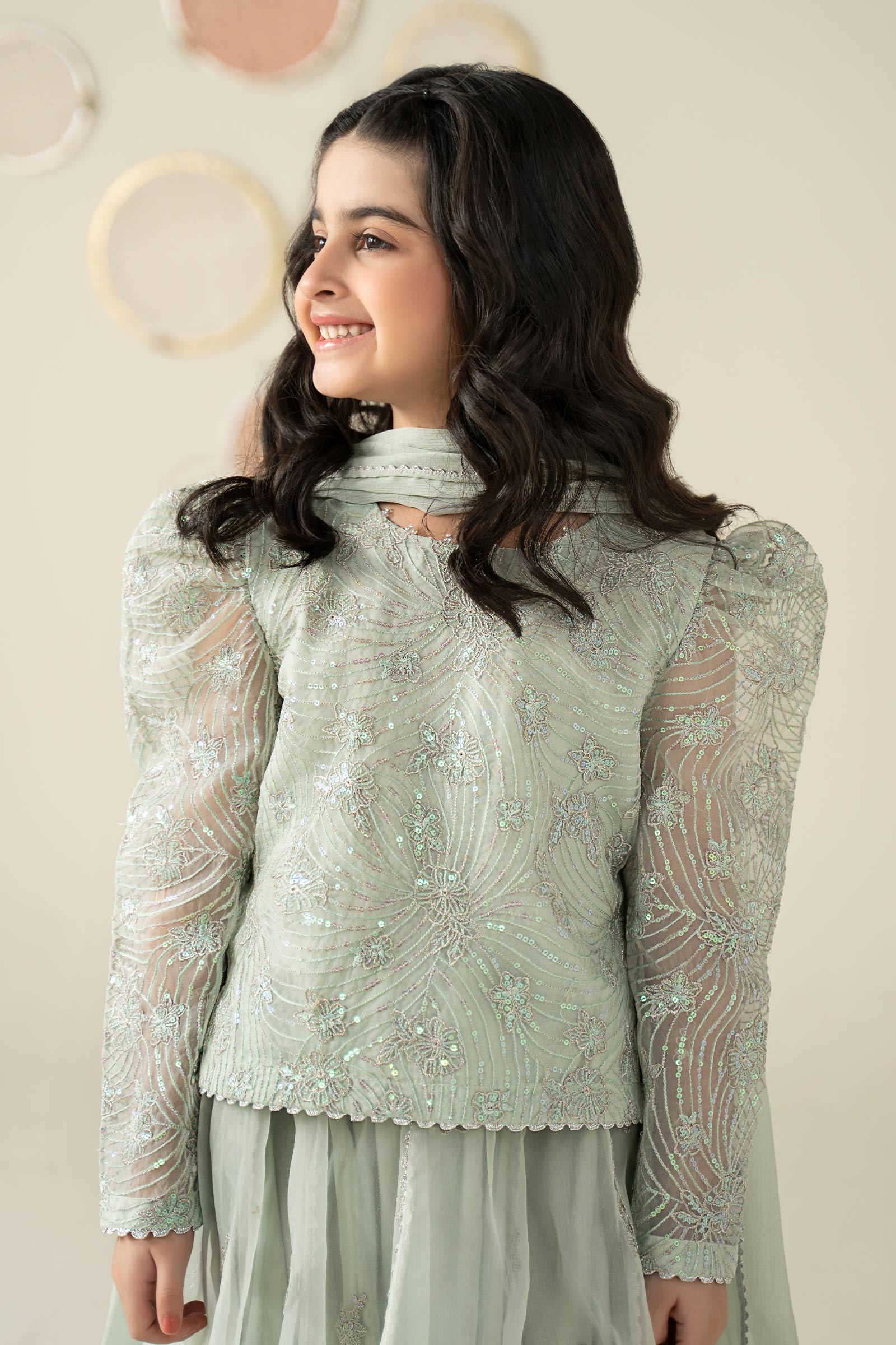 3 Piece Embroidered Organza Suit