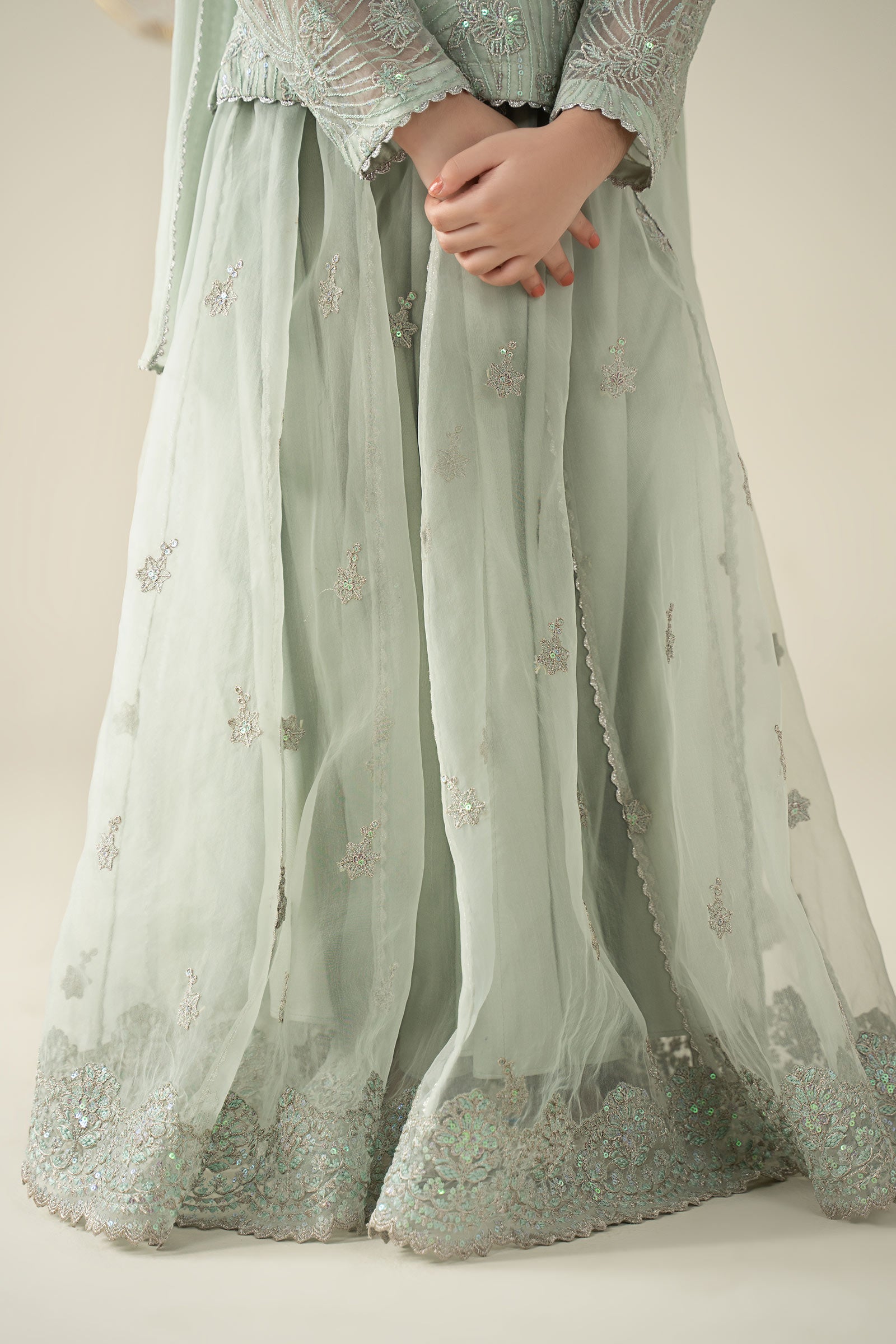 3 Piece Embroidered Organza Suit