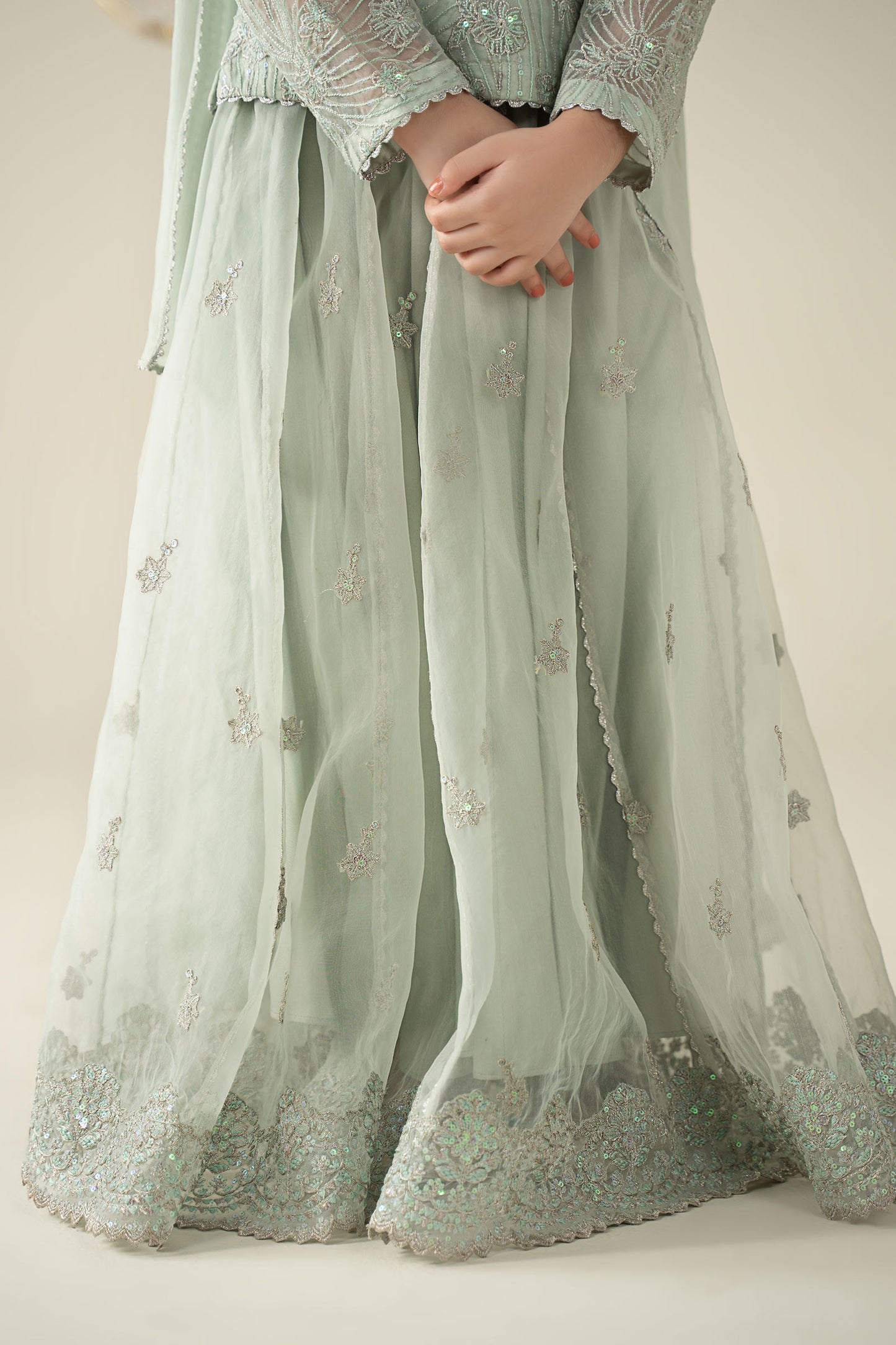 3 Piece Embroidered Organza Suit