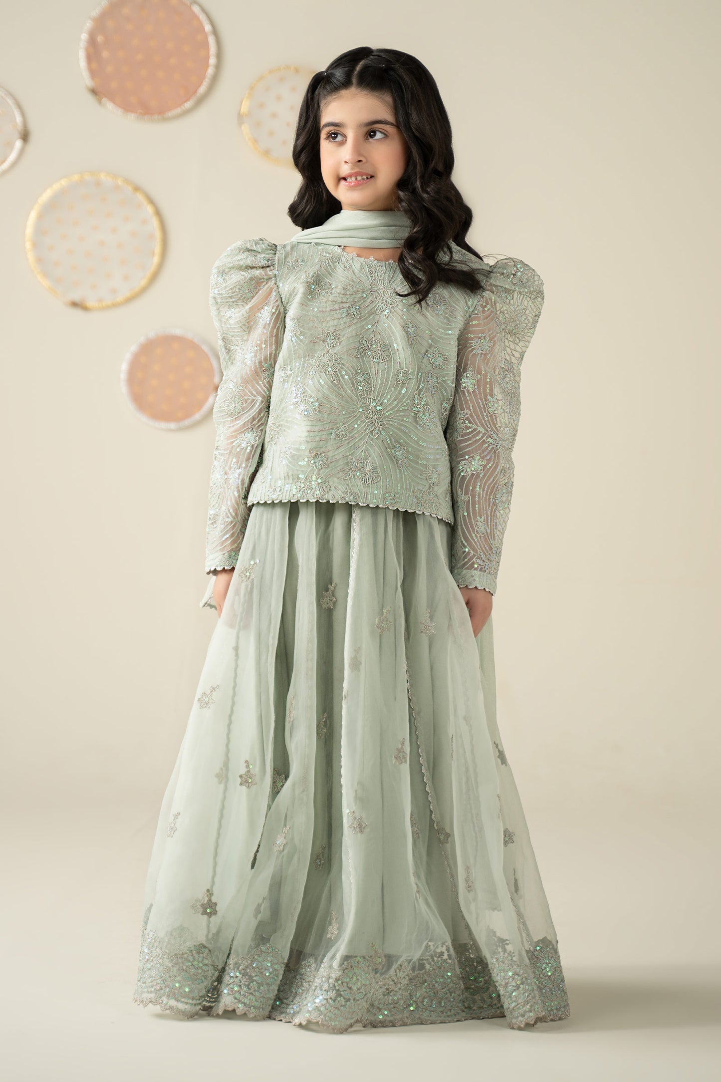 3 Piece Embroidered Organza Suit