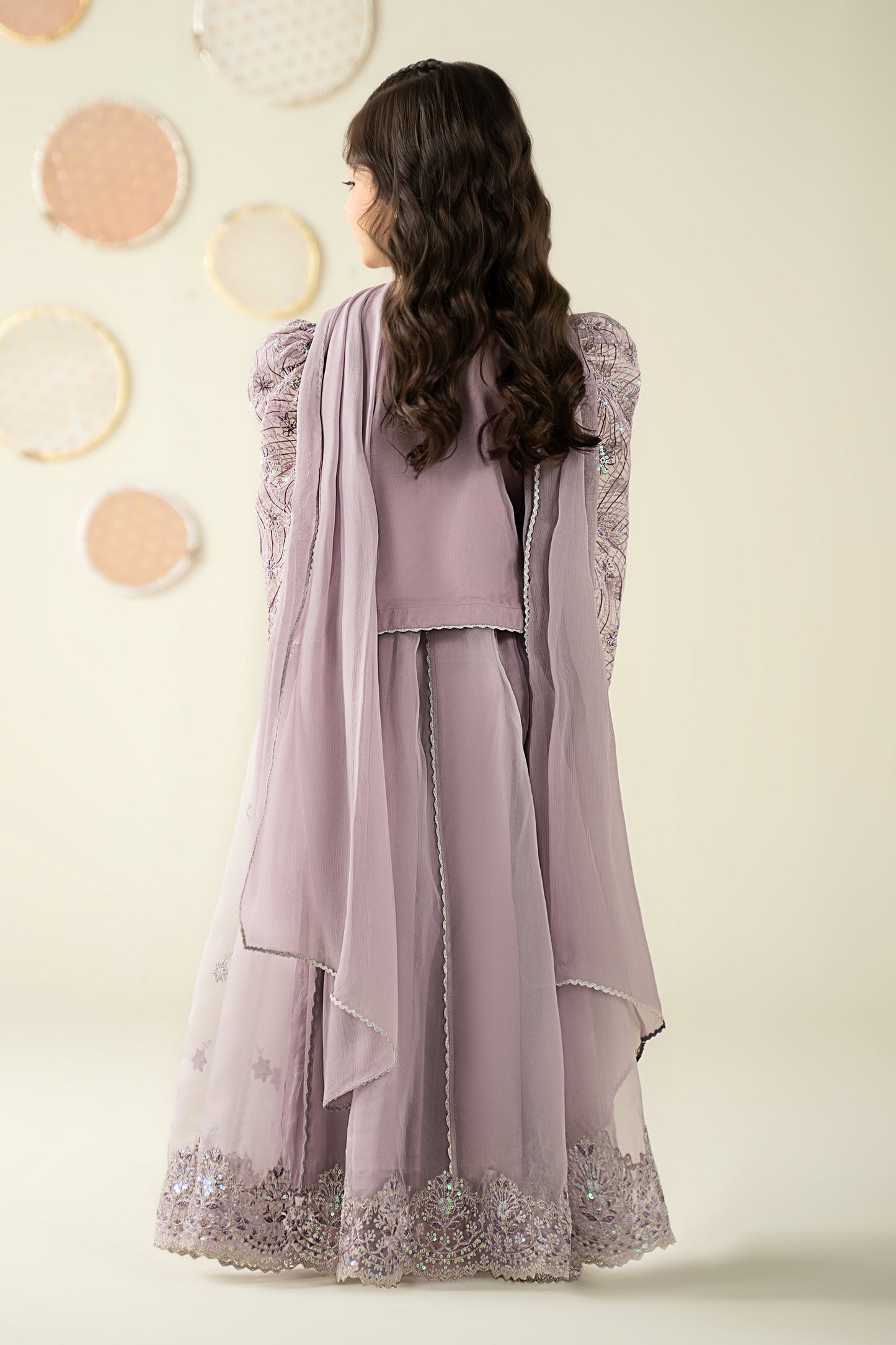 3 Piece Embroidered Organza Suit