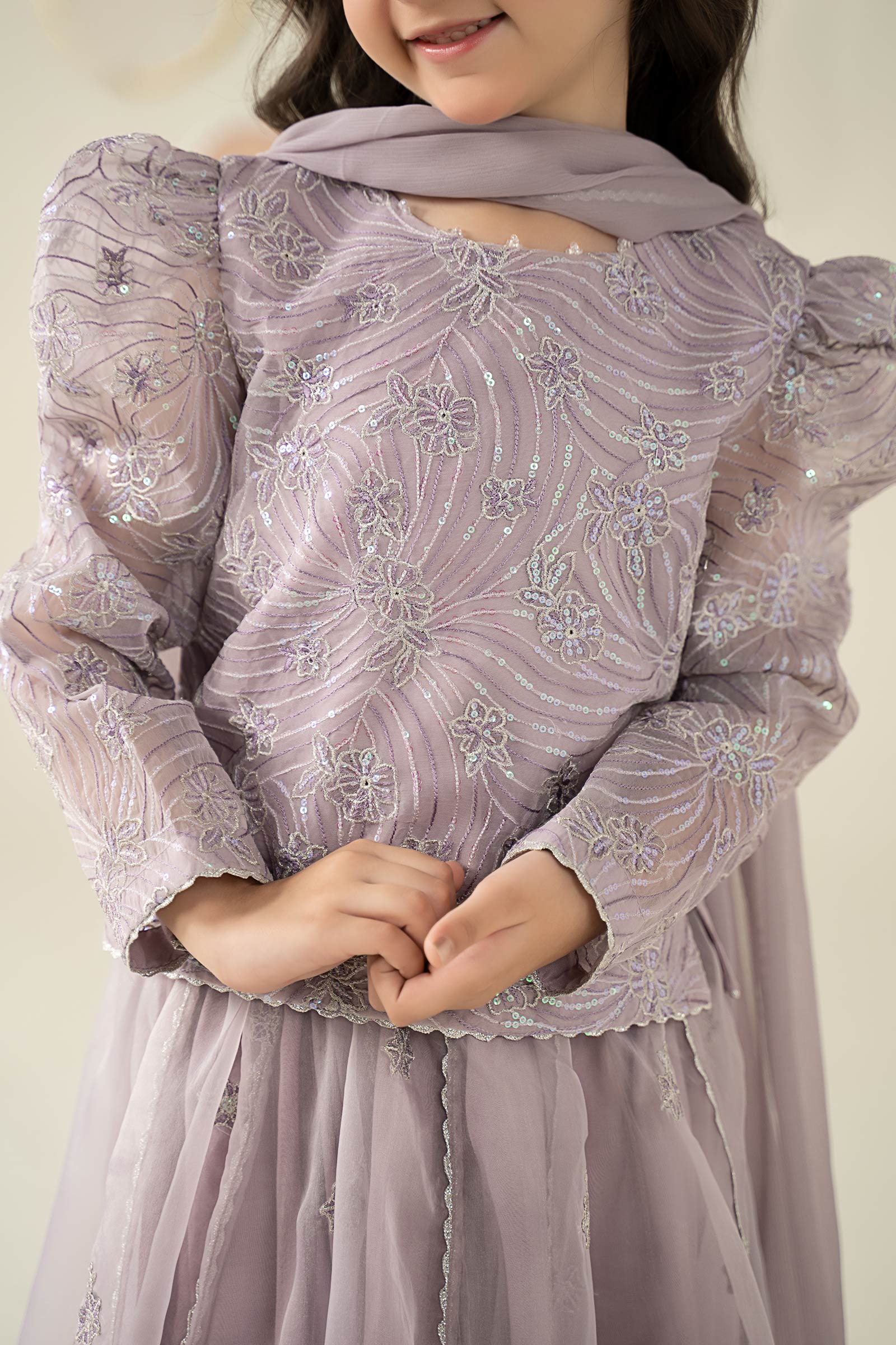 3 Piece Embroidered Organza Suit